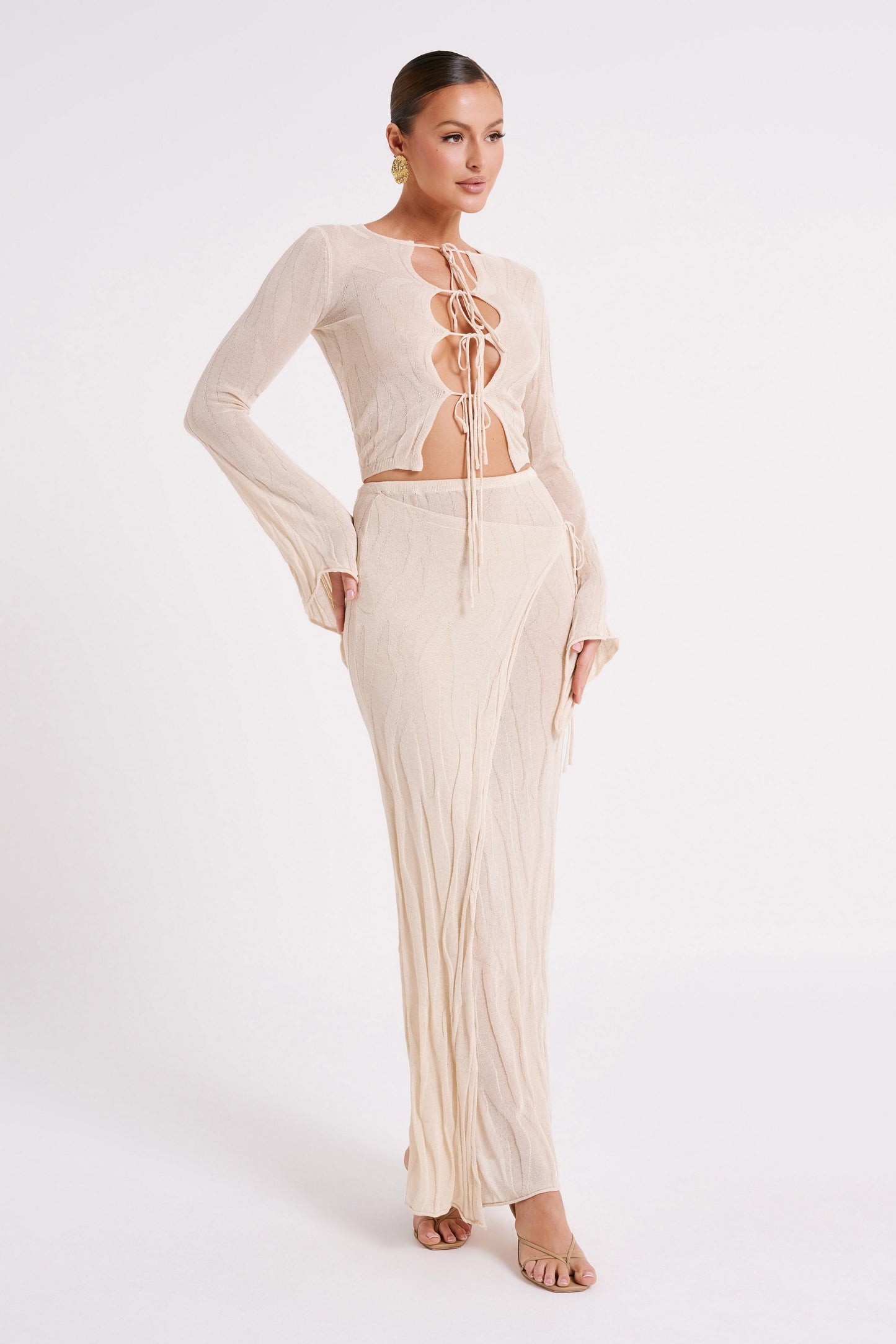 Akari Knit Maxi Skirt - Ivory