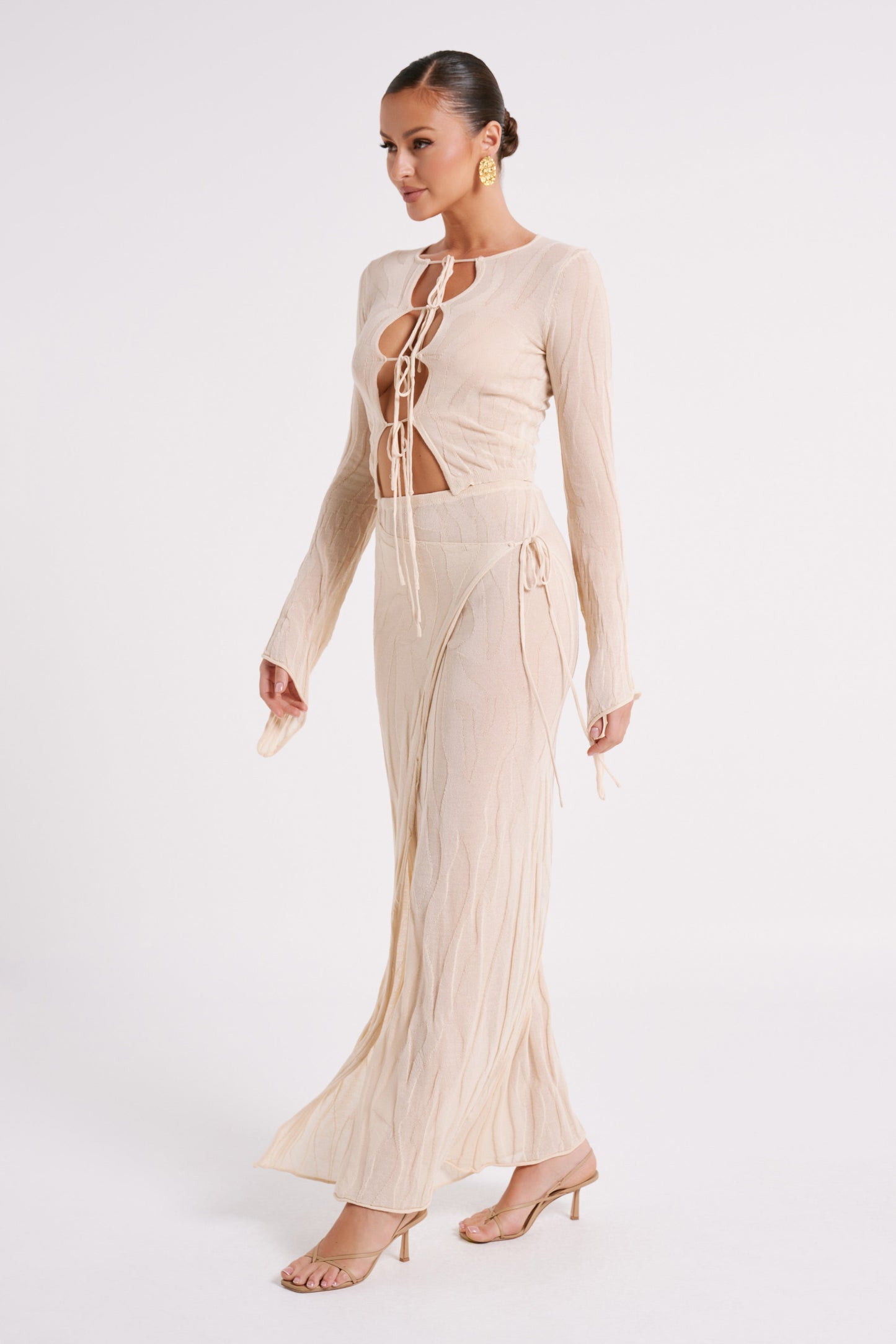 Akari Knit Maxi Skirt - Ivory