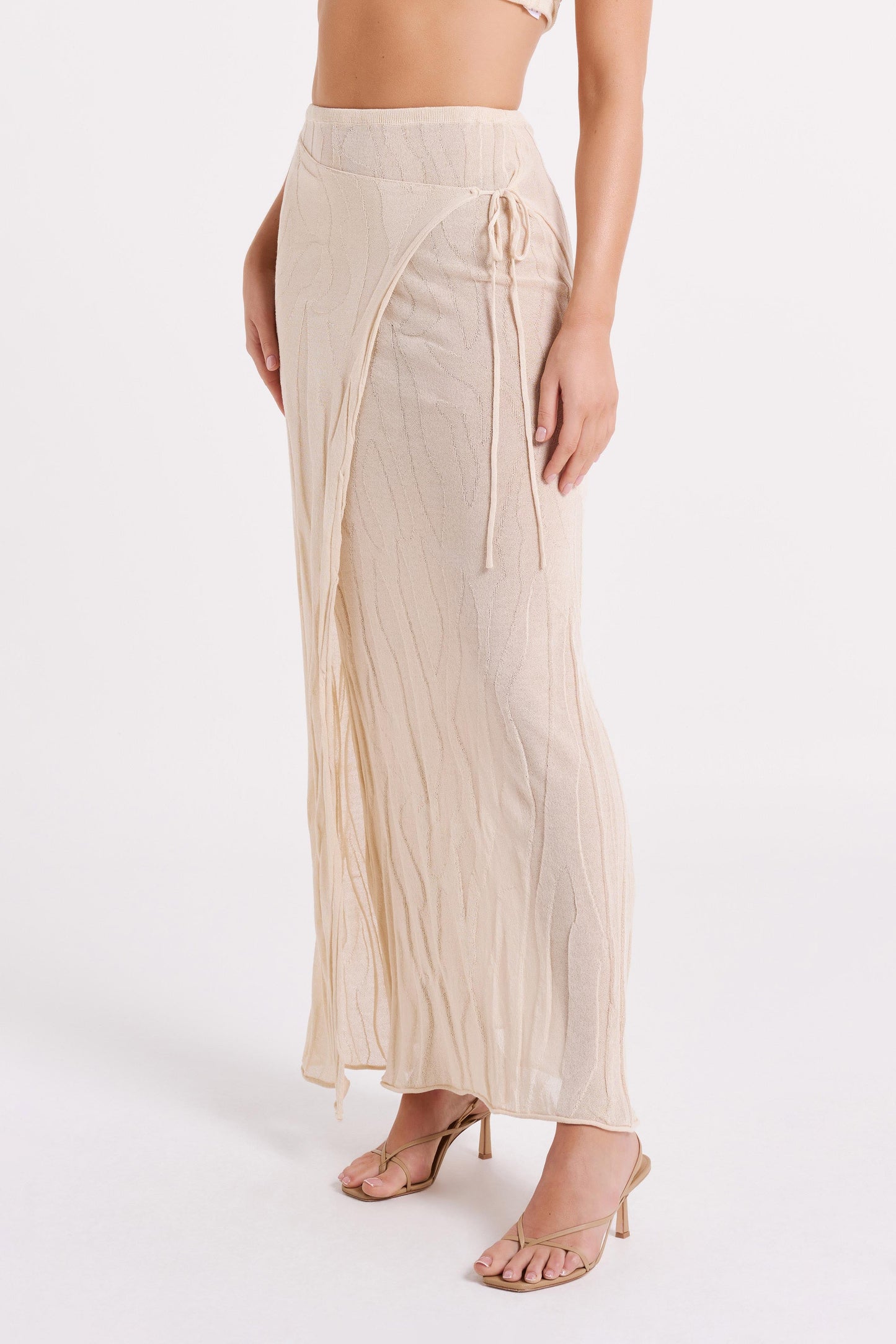 Akari Knit Maxi Skirt - Ivory