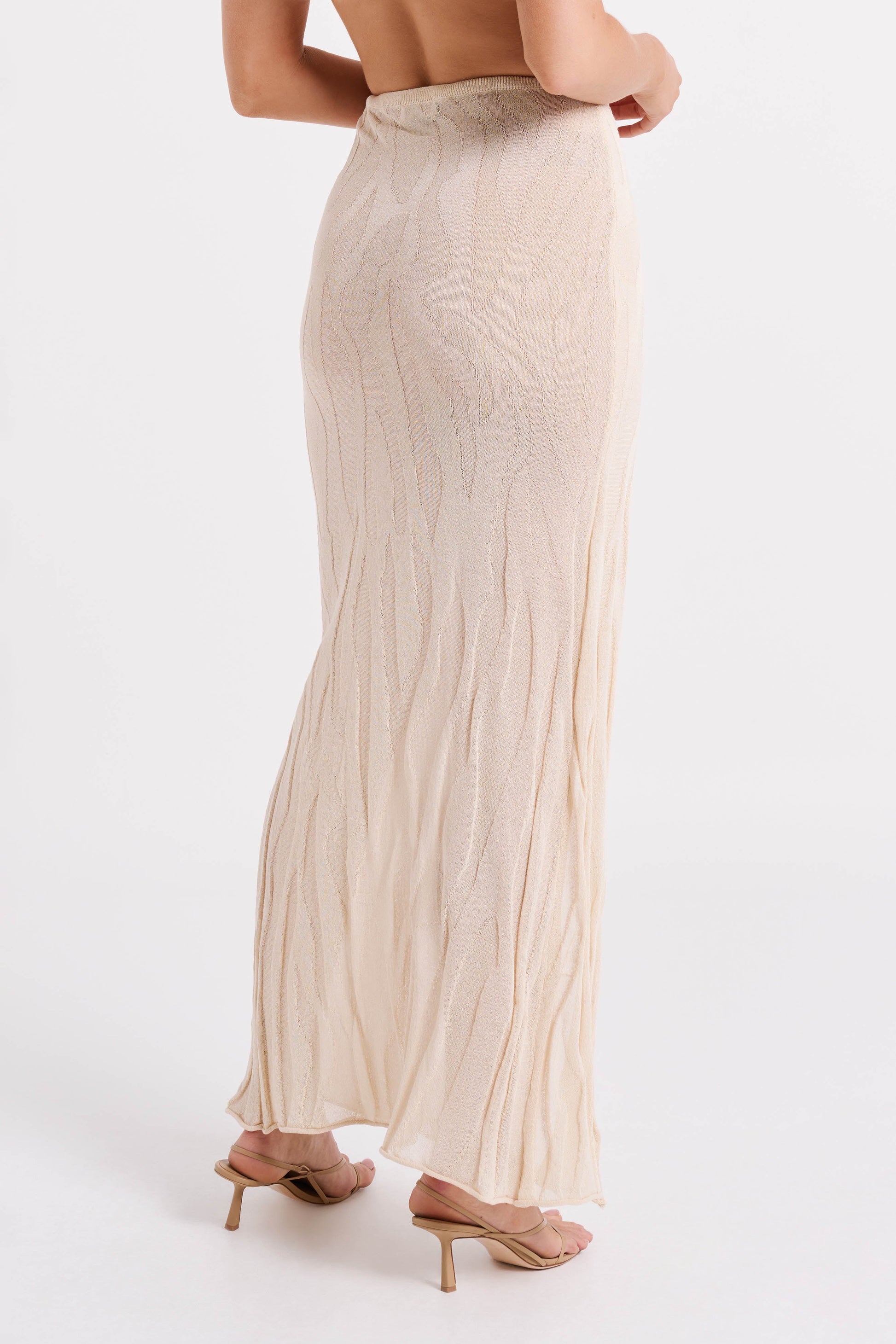 Akari Knit Maxi Skirt - Ivory #8