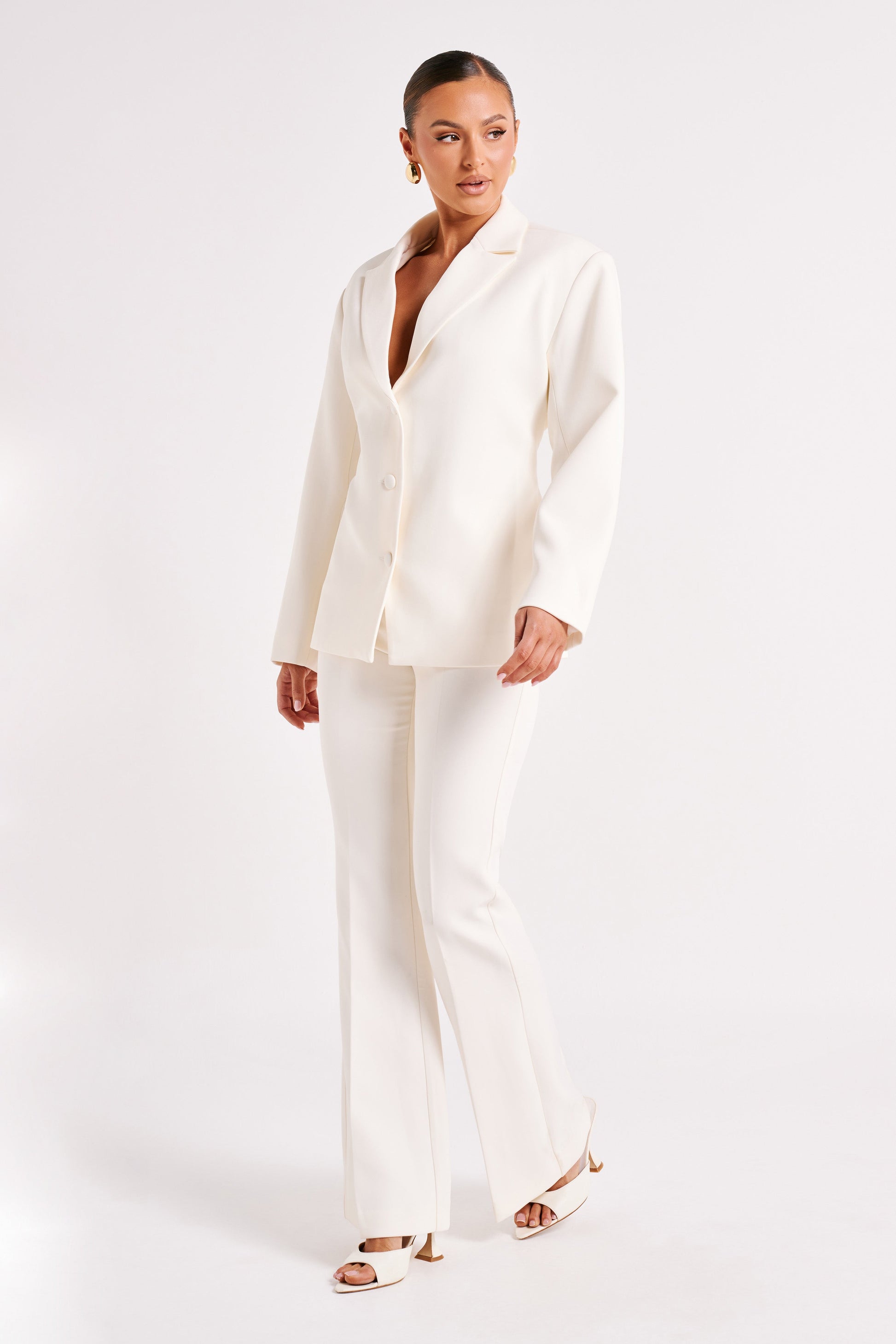 Loretta Fit & Flare Tailored Pant - Ivory #4