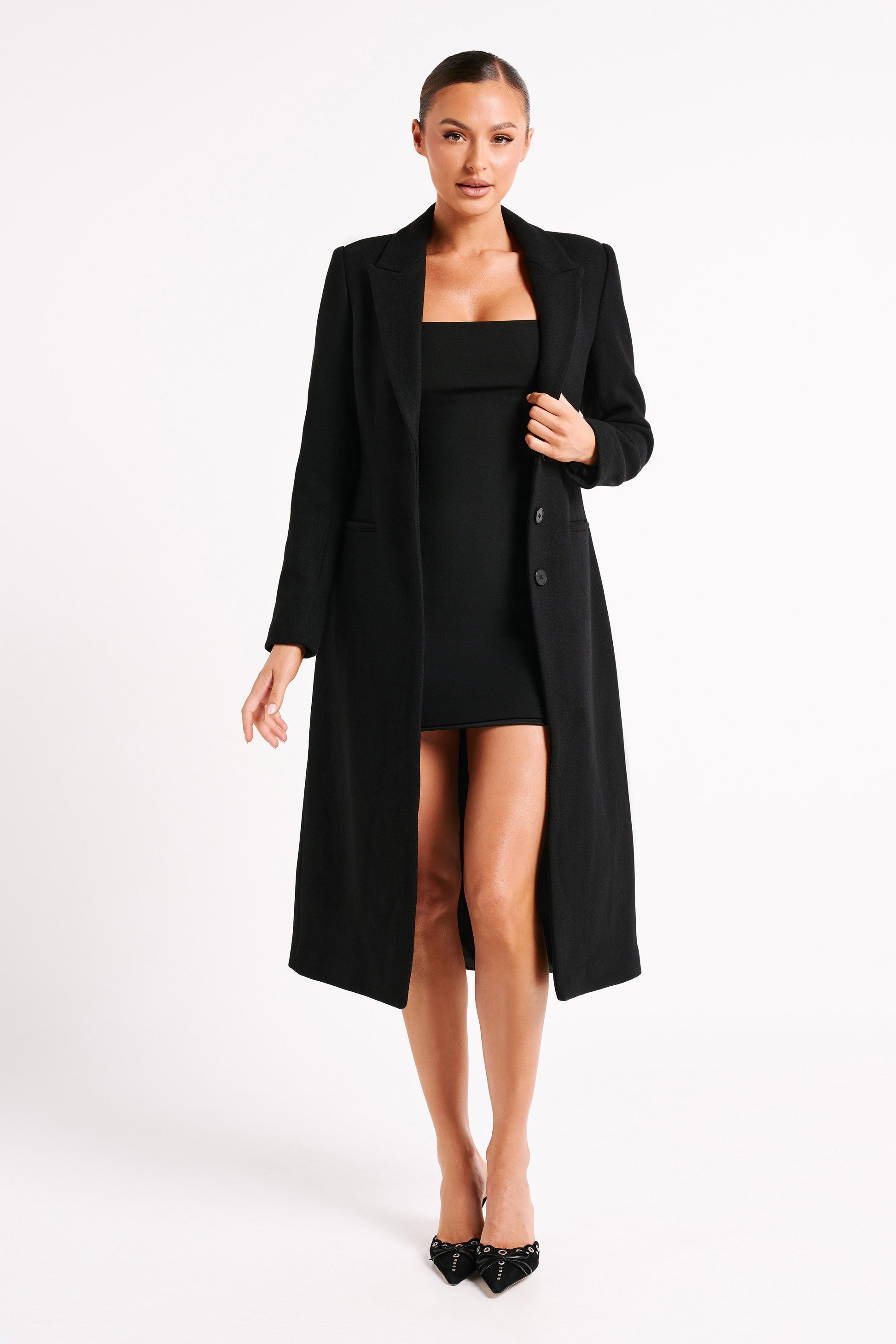 Frida Crepe Mini Dress - Black #4