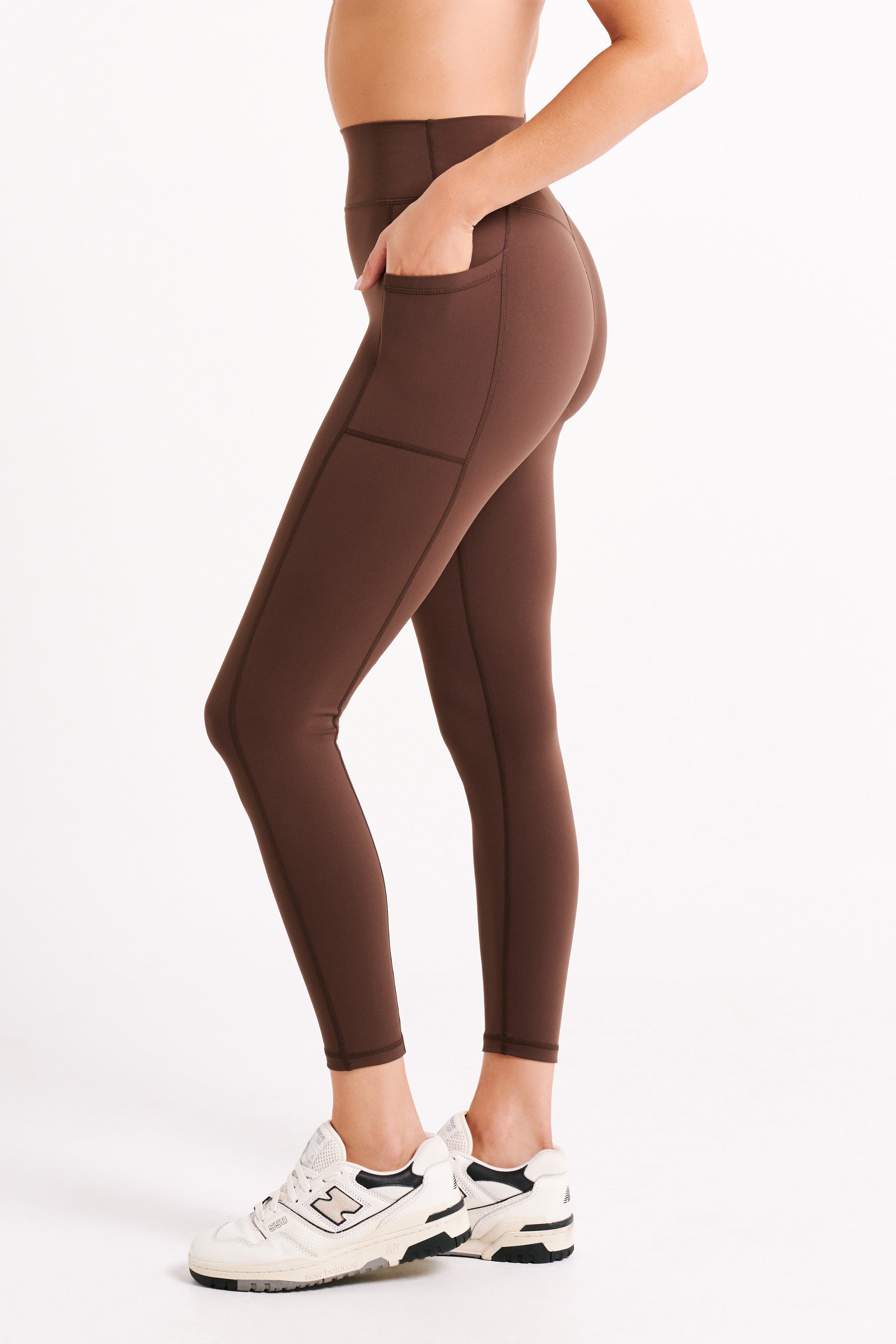 Briar V Back Leggings With Pockets - Dark Chocolate #12