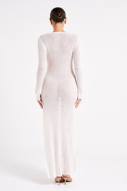 Imelda Knit Cover Up Midi Dress - White