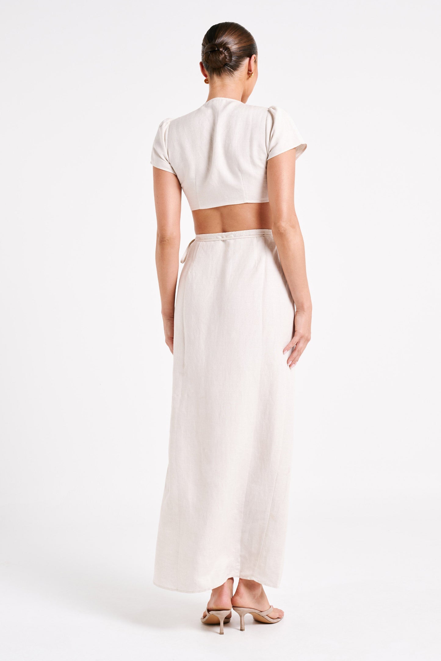 Fatima Linen Crop Top - Natural