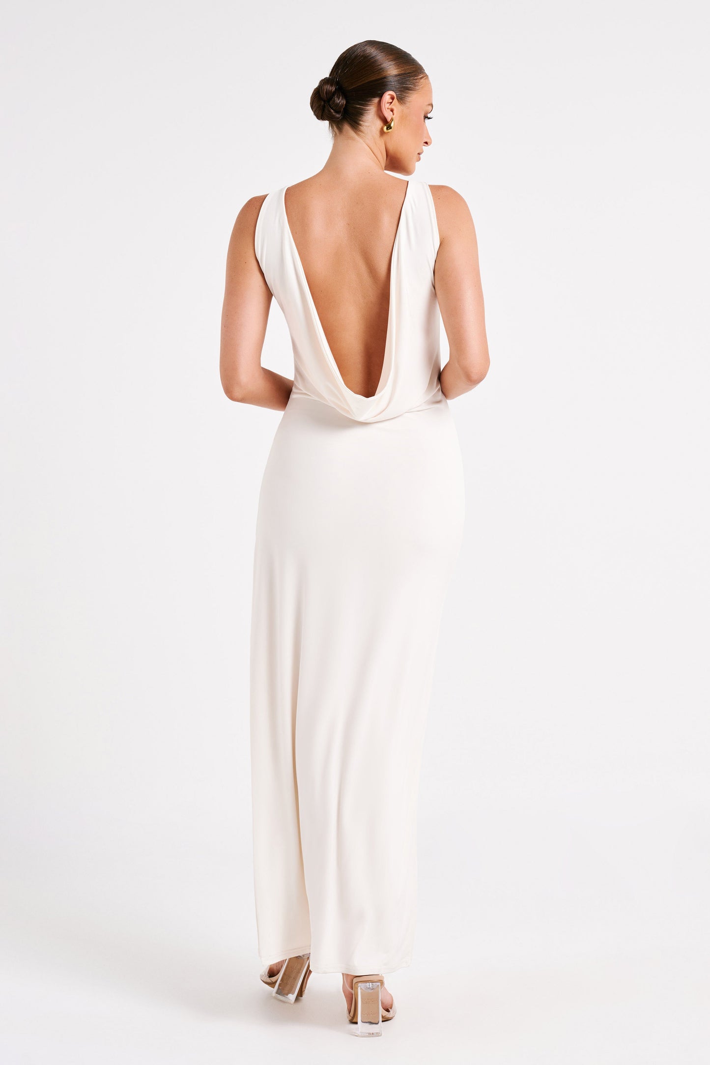 Alika Draped Front Maxi Dress - Ivory