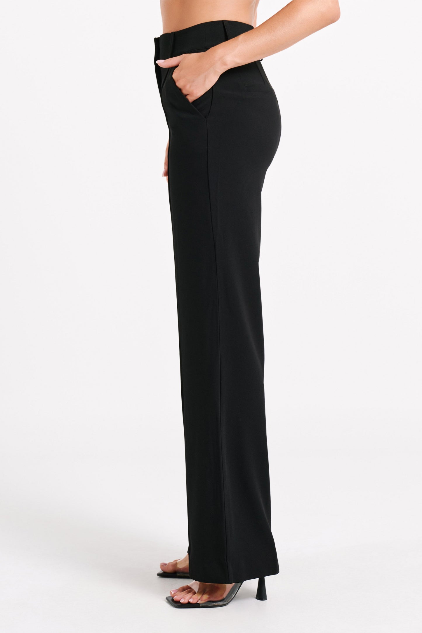 Lisa High Waist Suiting Trousers - Black