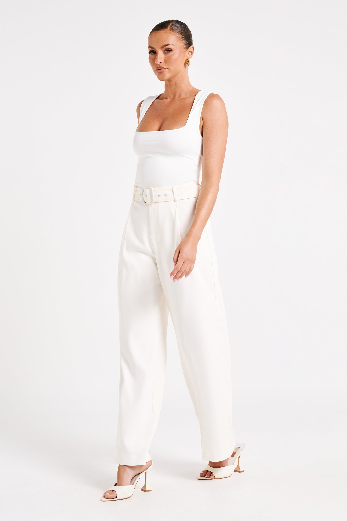 Tenley Wide Leg Suiting Pants - Ivory