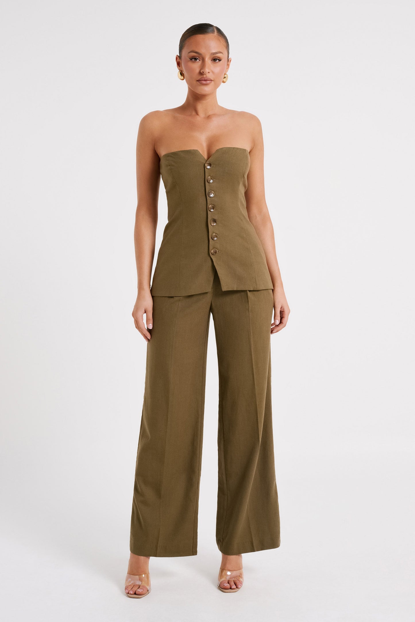 Adina Linen Pant - Olive