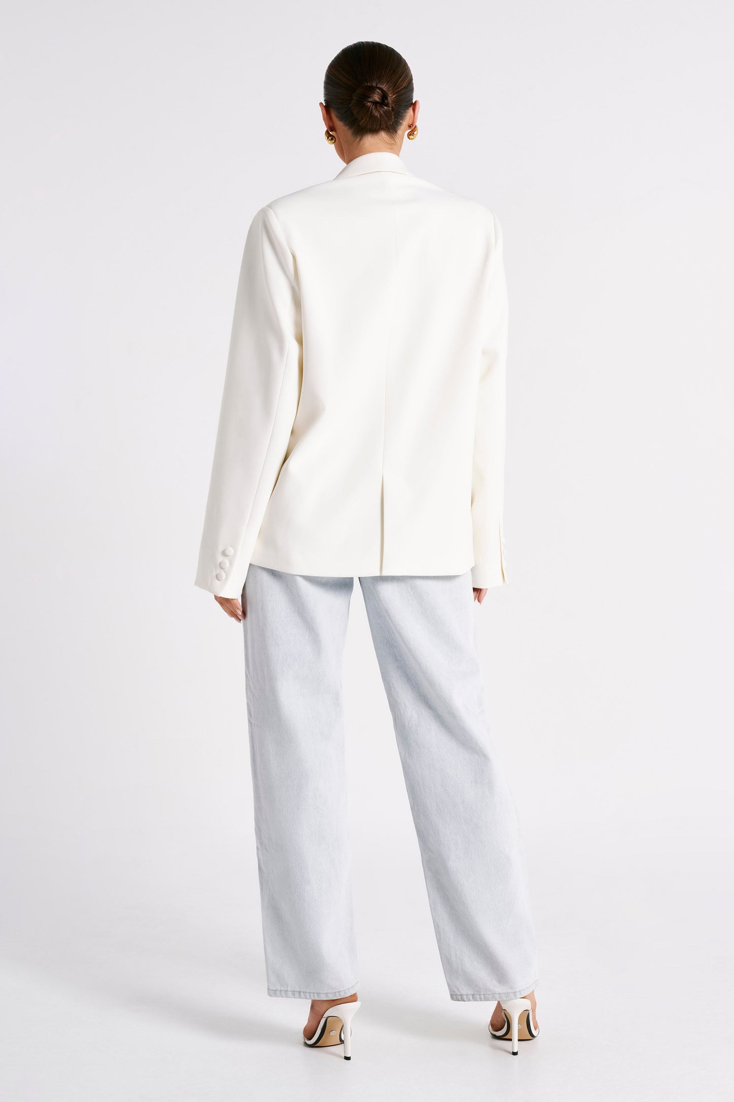 Bexley Oversized Blazer With Shoulder Pads - Ivory