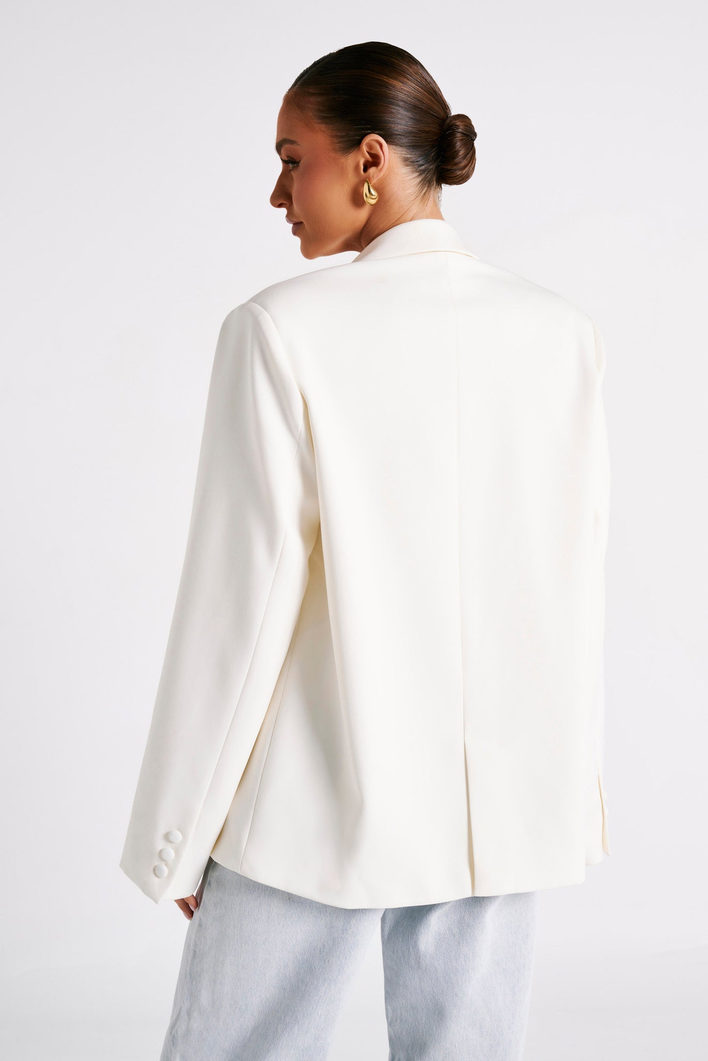 Bexley Oversized Blazer With Shoulder Pads - Ivory