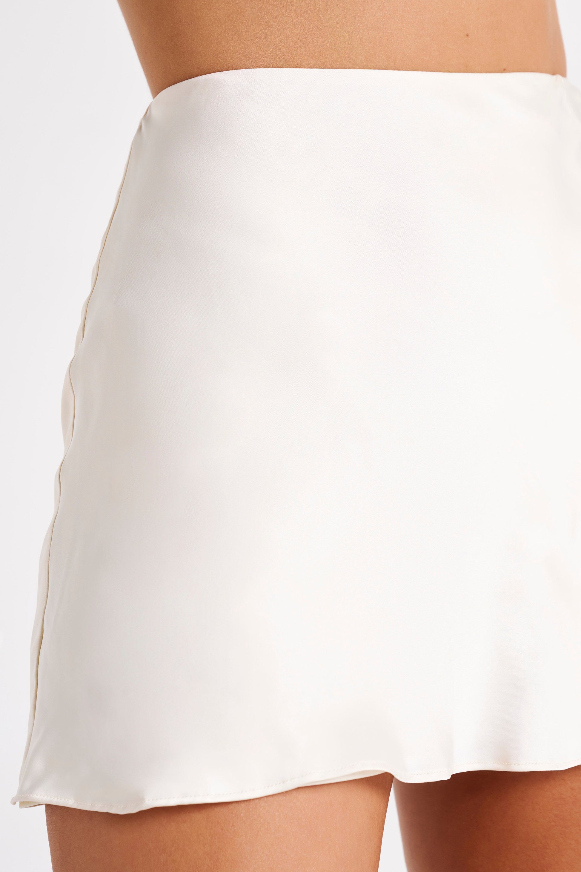 Hartley Satin Mini Skirt - Ivory #9