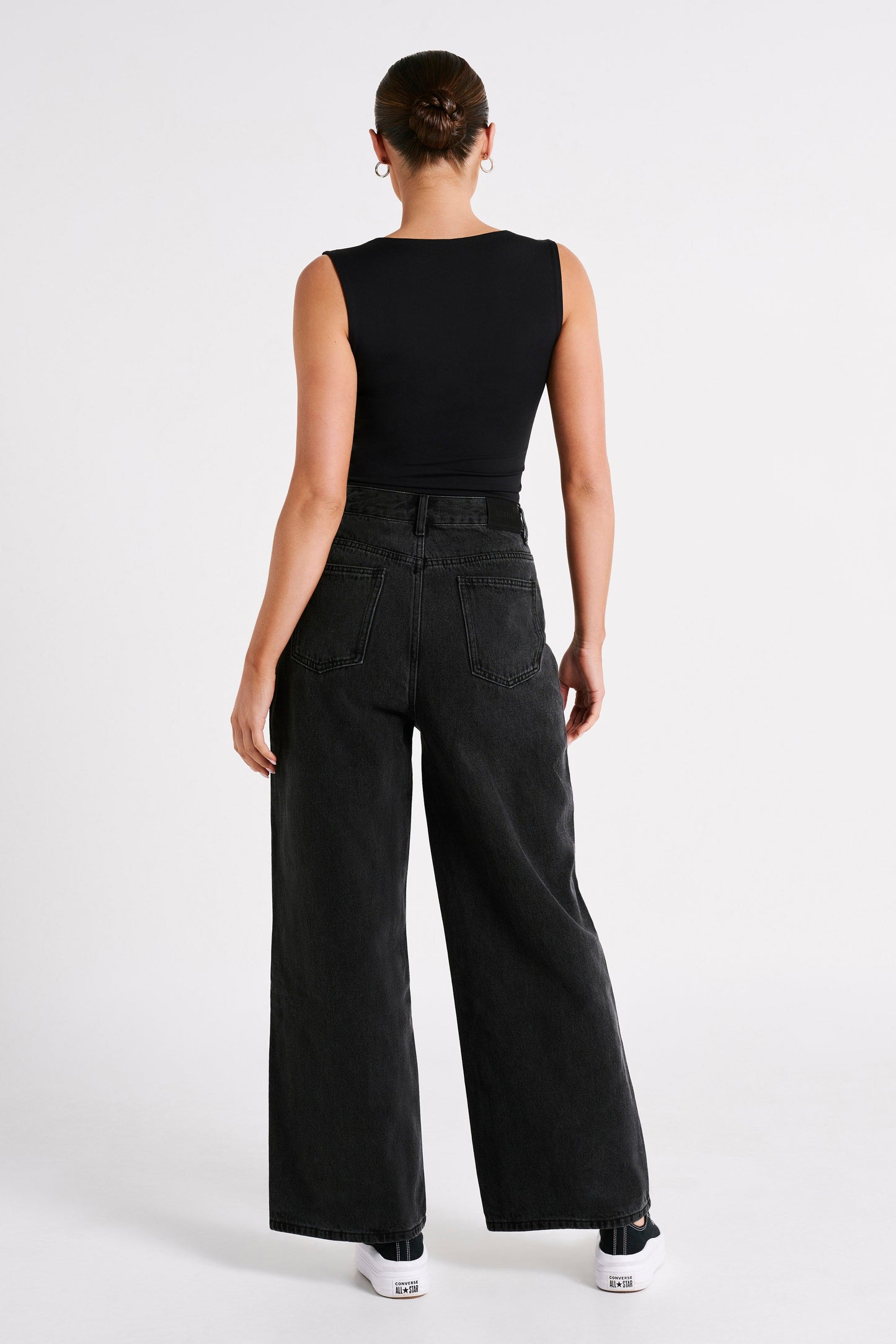 Raven Oversized Low Rise Baggy Jeans - Washed Black