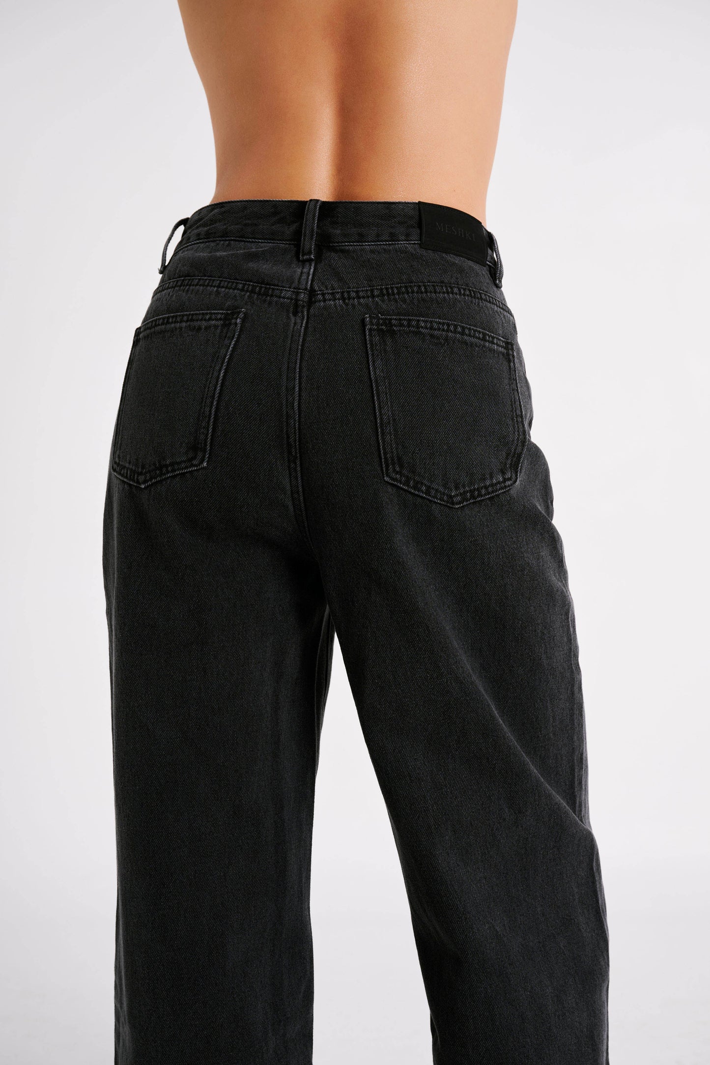 Raven Oversized Low Rise Baggy Jeans - Washed Black