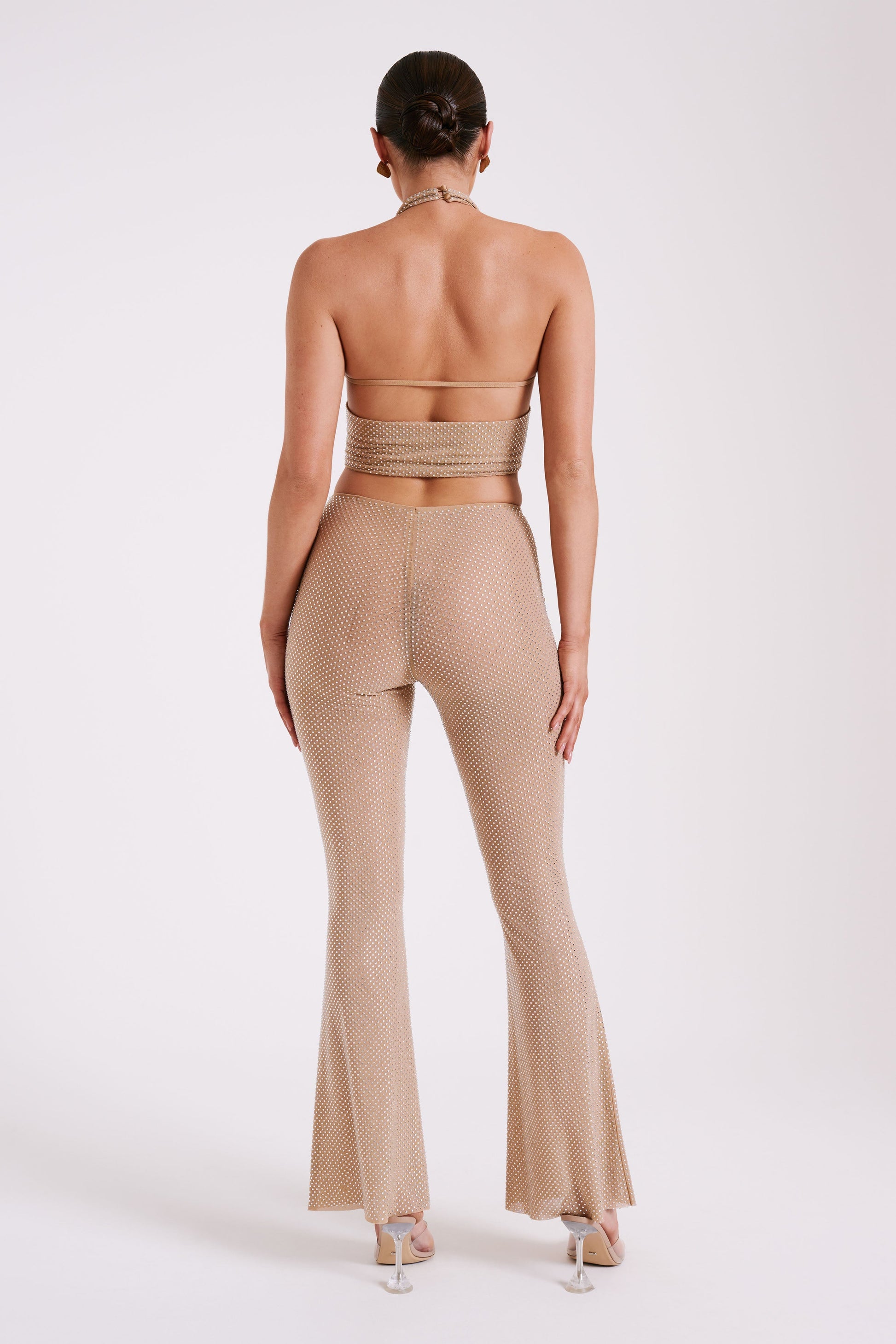 Mariah Diamante Halter Neck Top - Nude #7