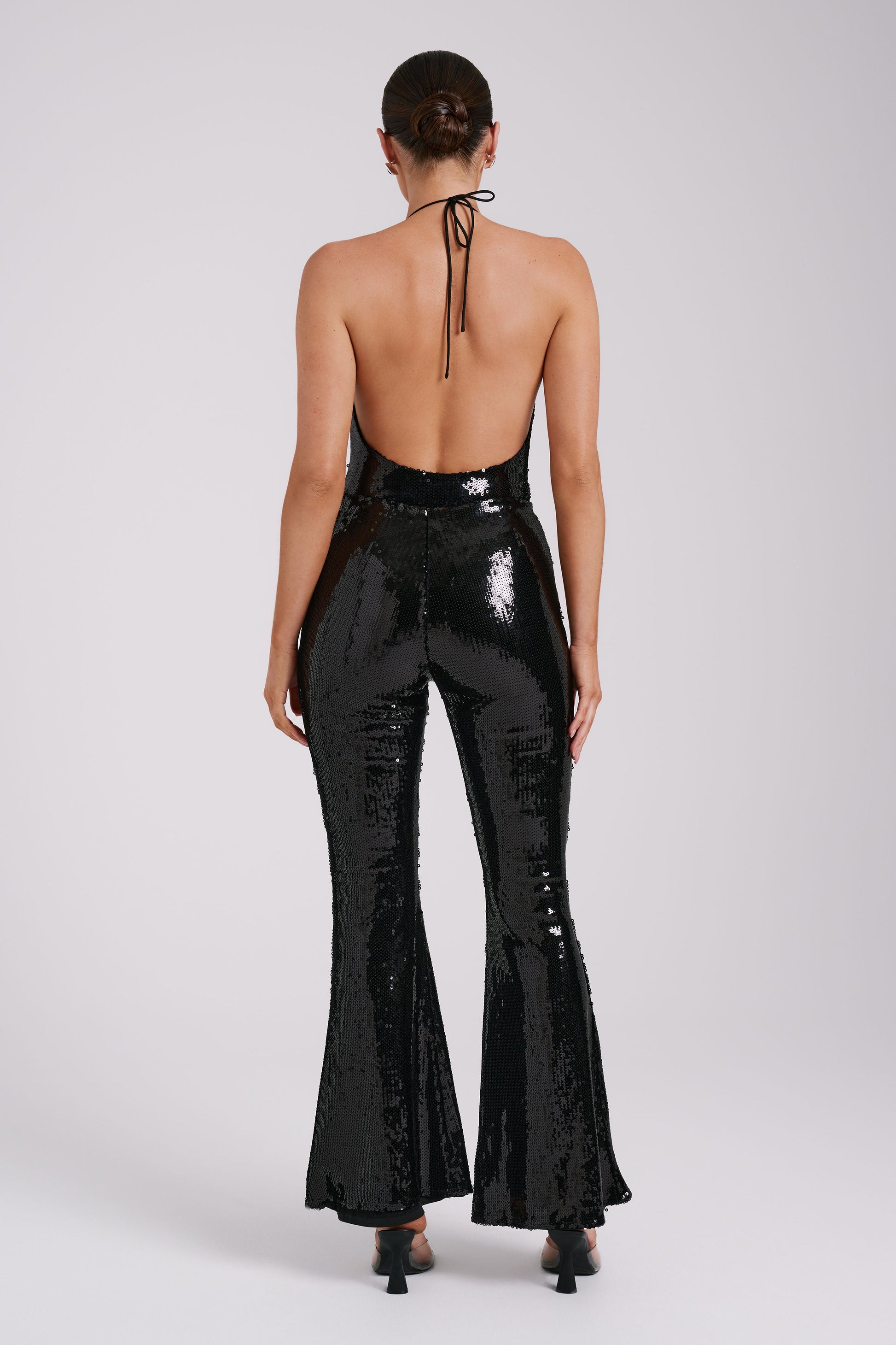 Wilma Wide Leg Sequin Pants - Black #6
