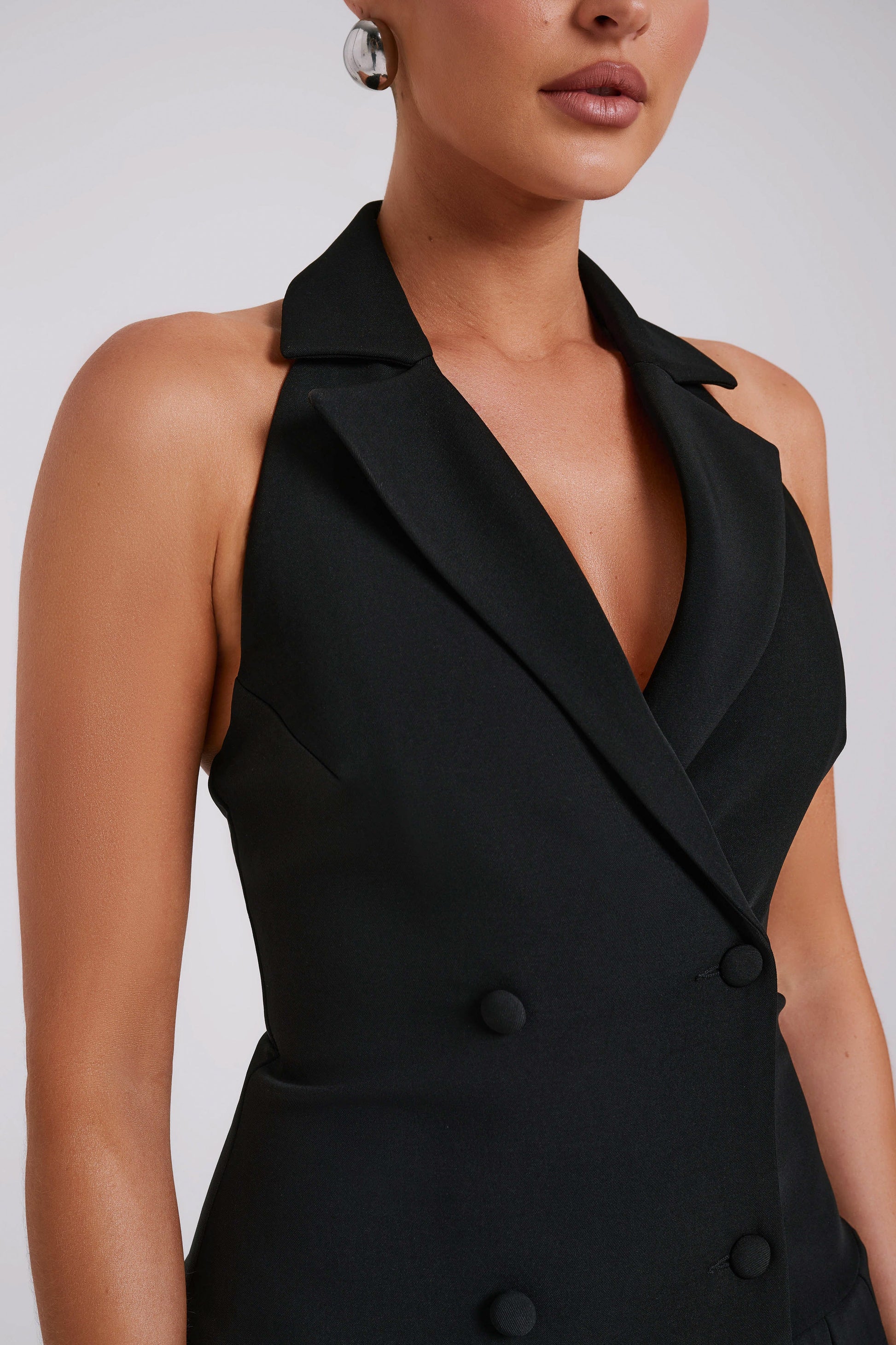 Antoinette Pleated Mini Dress - Black #2