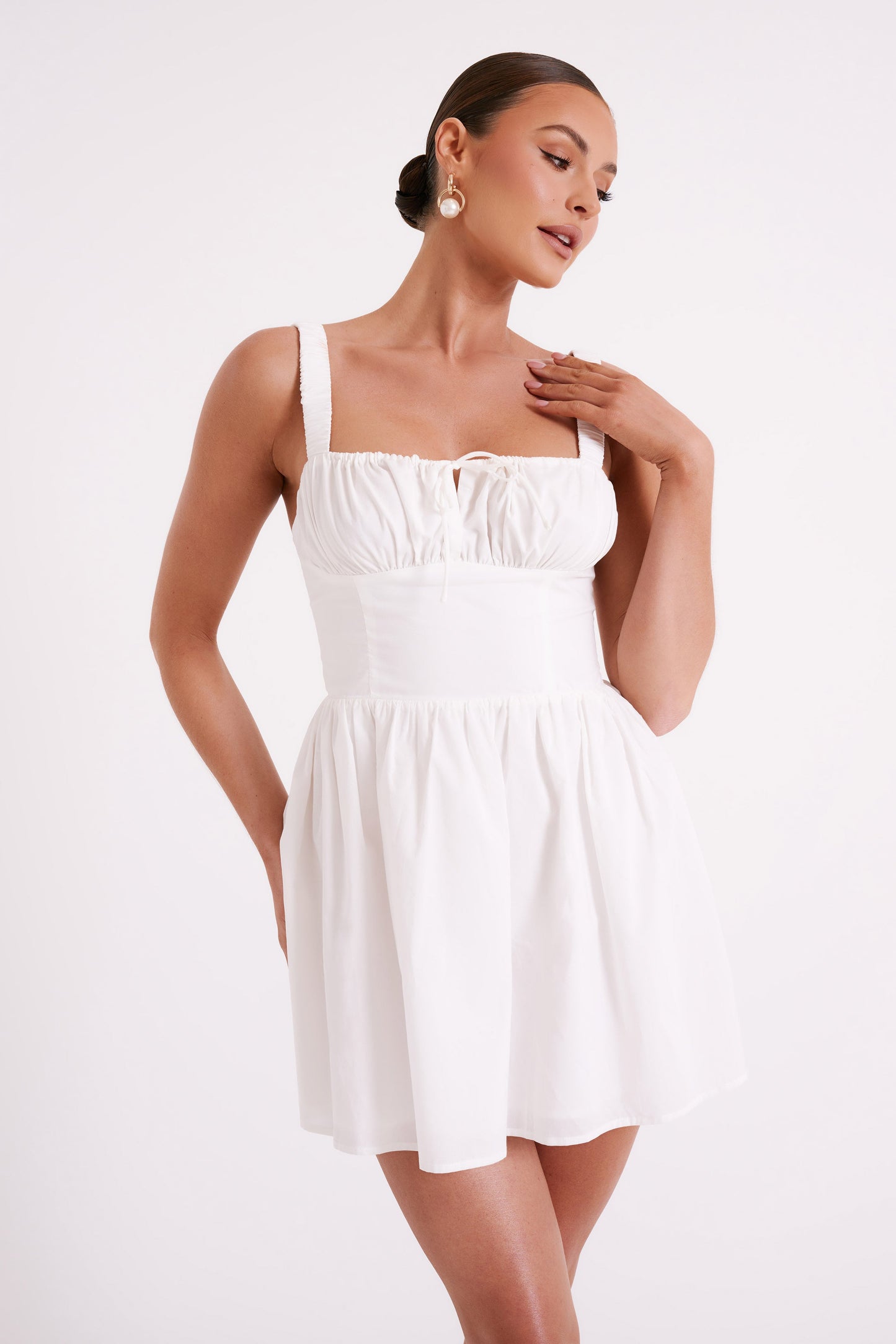 Roz Cotton Mini Dress - White