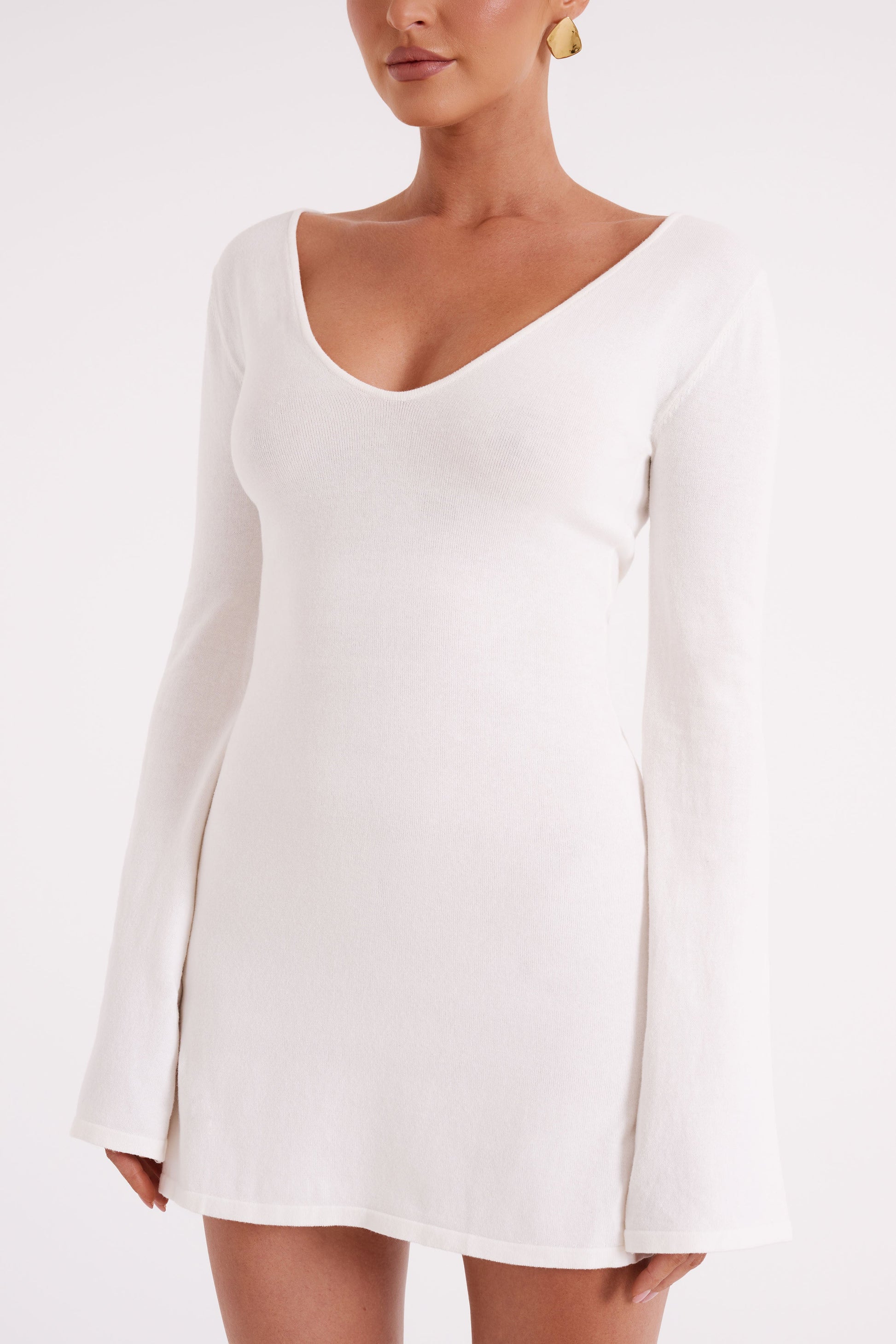 Jayda Knit Mini Dress - Ivory #4
