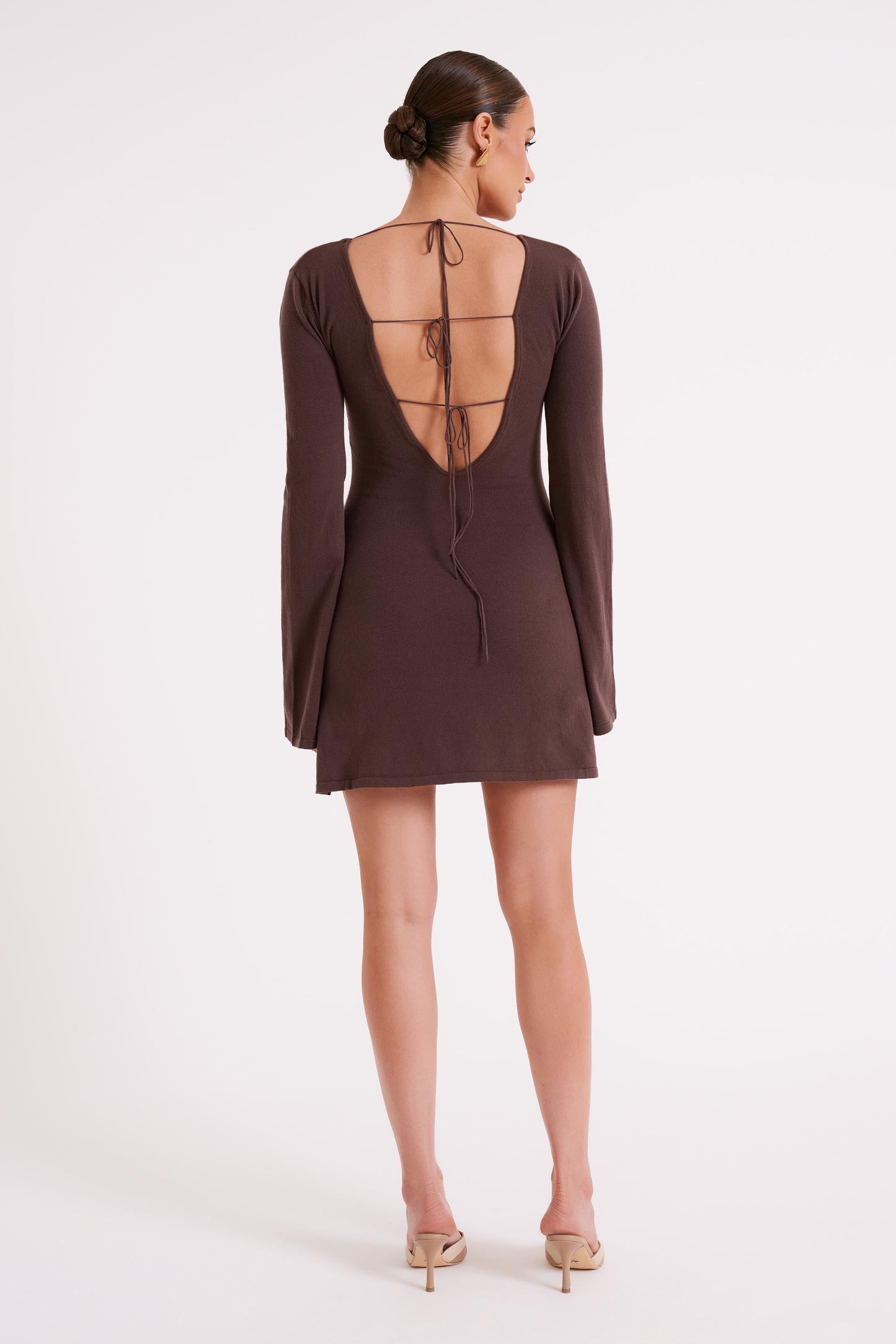 Jayda Knit Mini Dress - Dark Brown