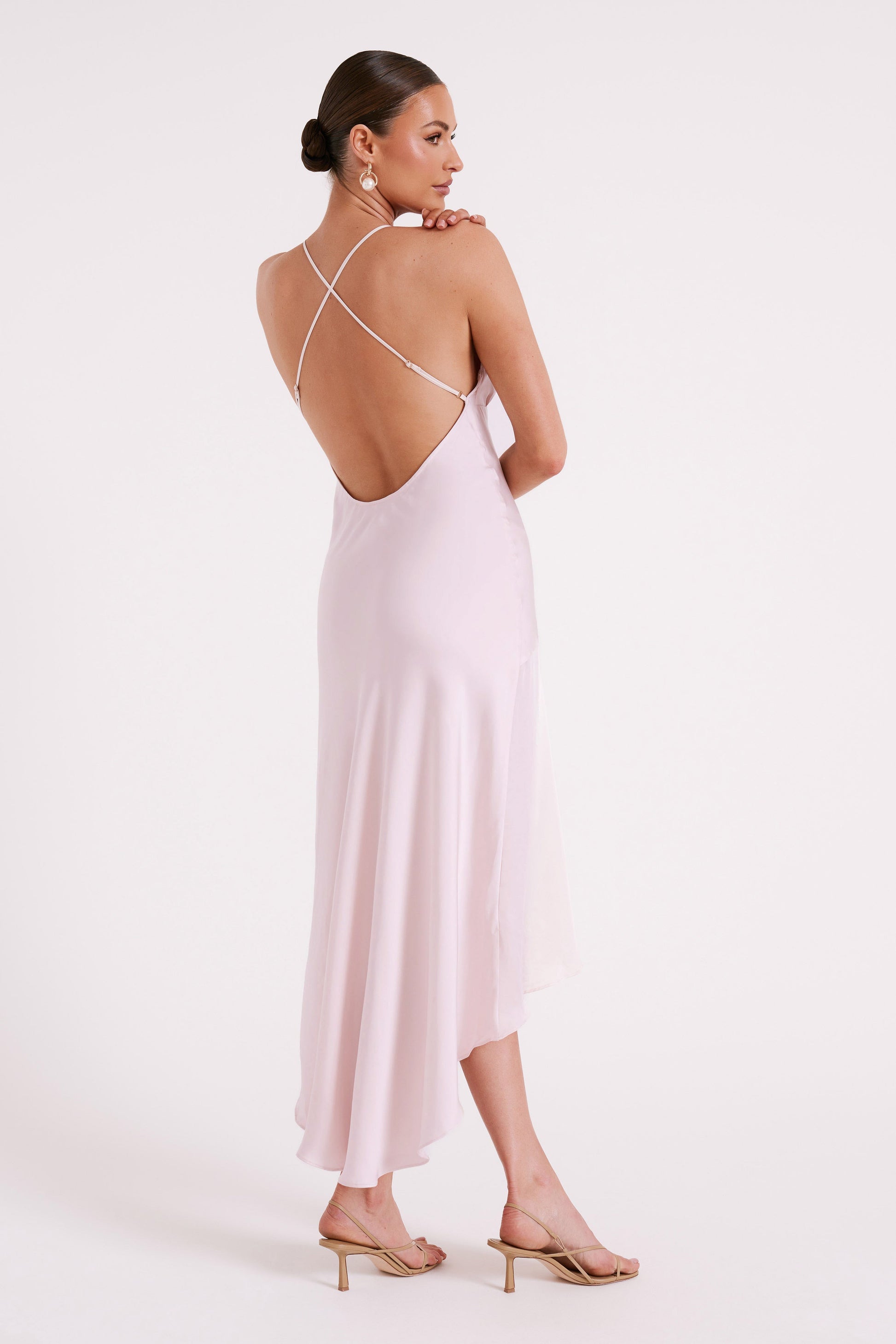 Casey Satin Midi Dress - Rosewater #2