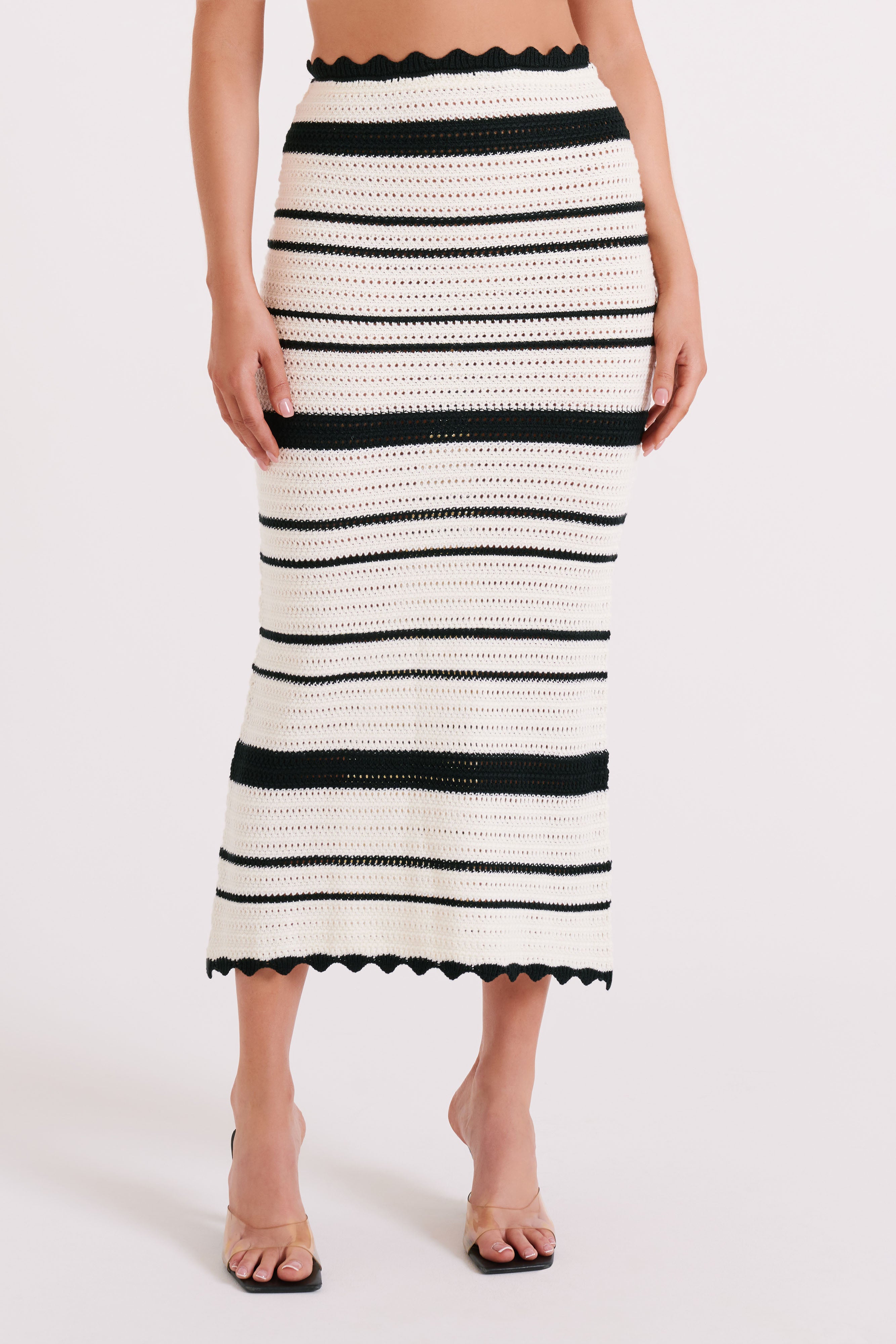 Black and white striped skirt xo best sale