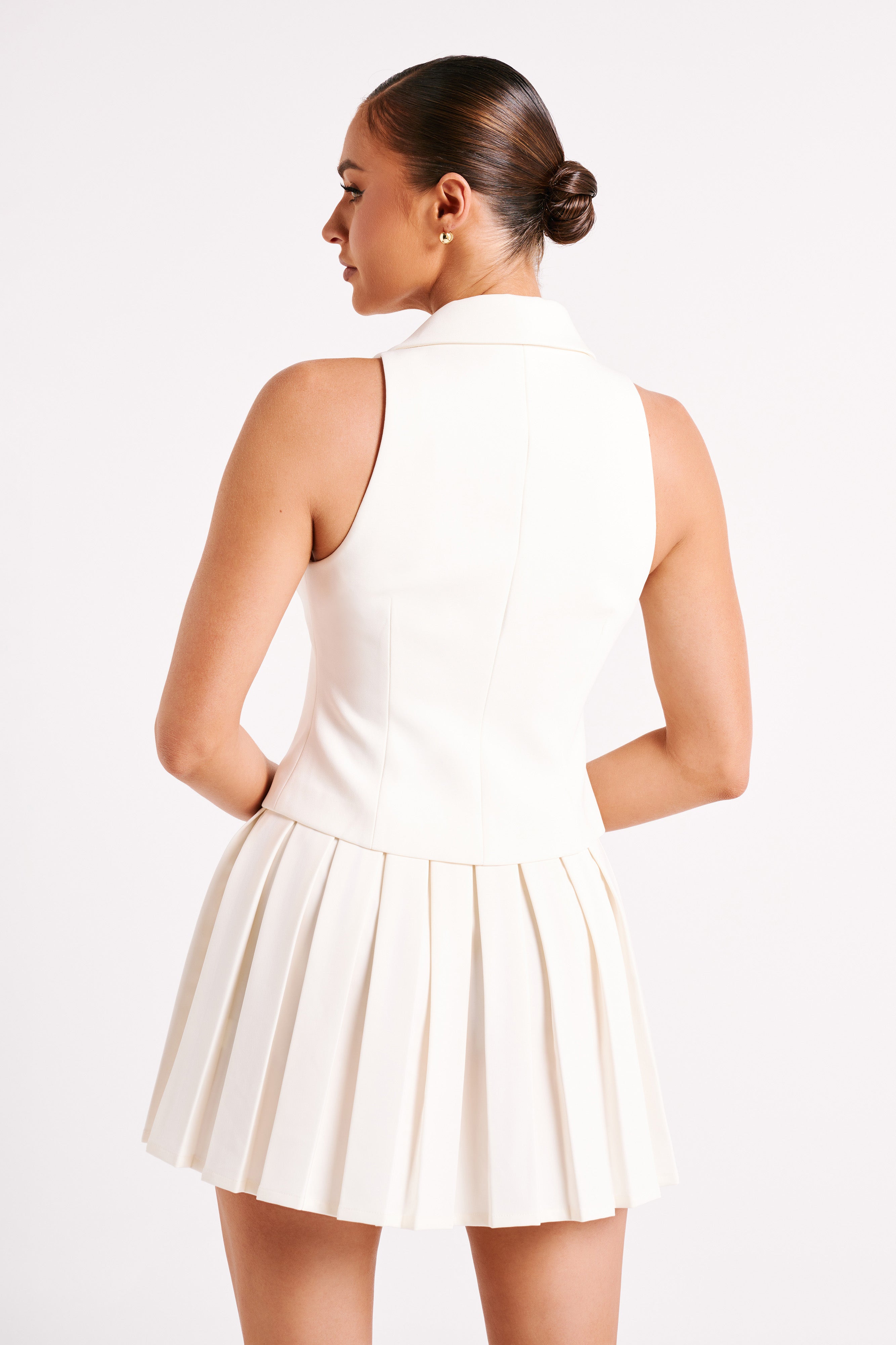 Pleated mini skirt queen size sale