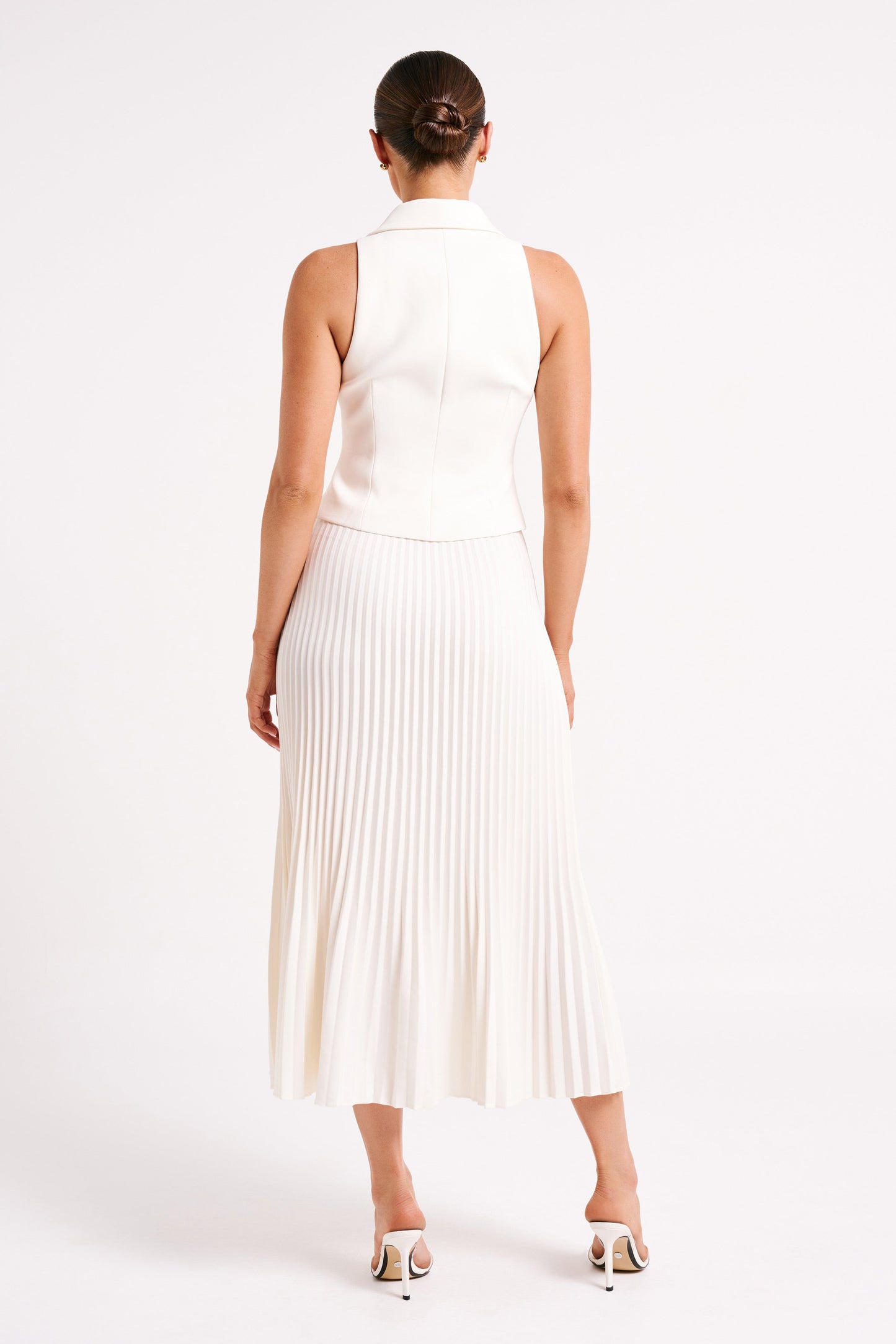 Twyla Pleated Suiting Maxi Skirt - Ivory