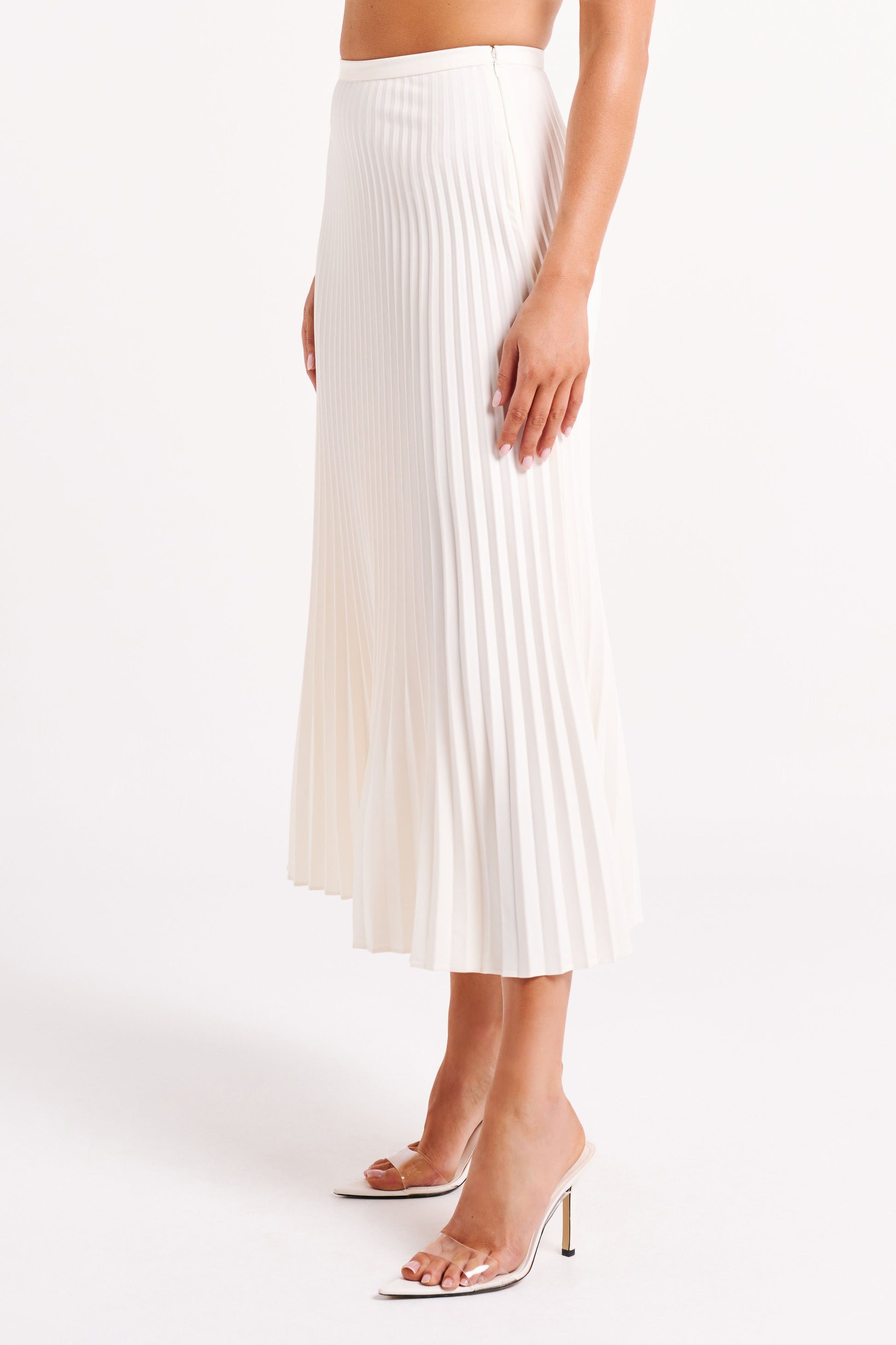 Twyla Pleated Suiting Maxi Skirt - Ivory #6