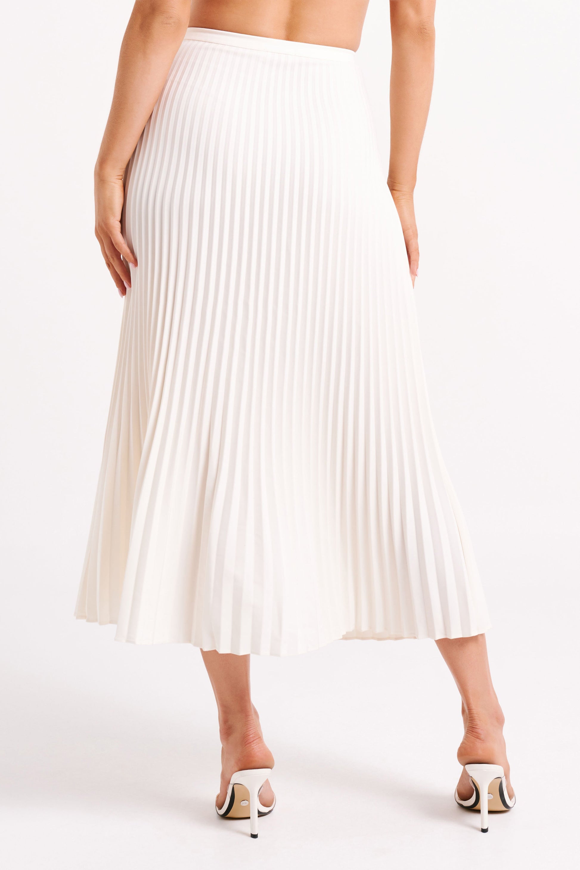Twyla Pleated Suiting Maxi Skirt - Ivory #2