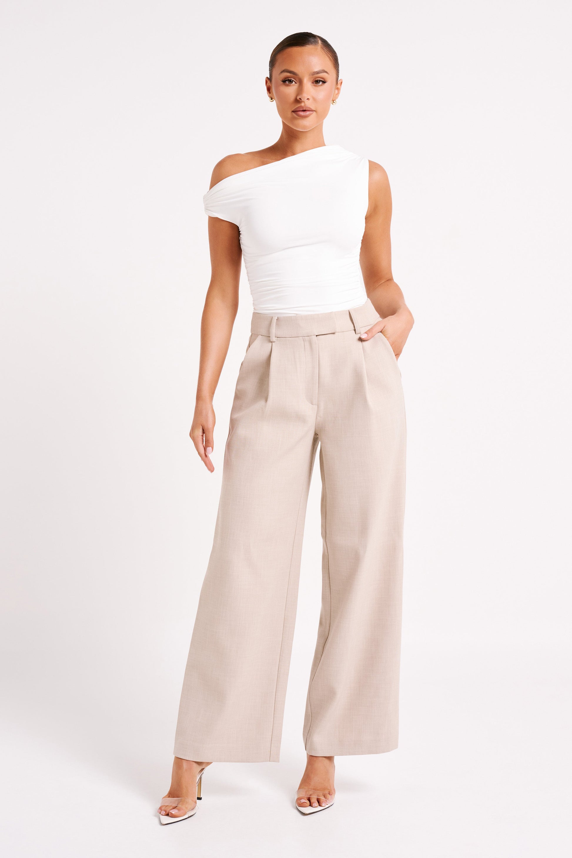 Alayna Recycled Nylon Ruched Top - White #8