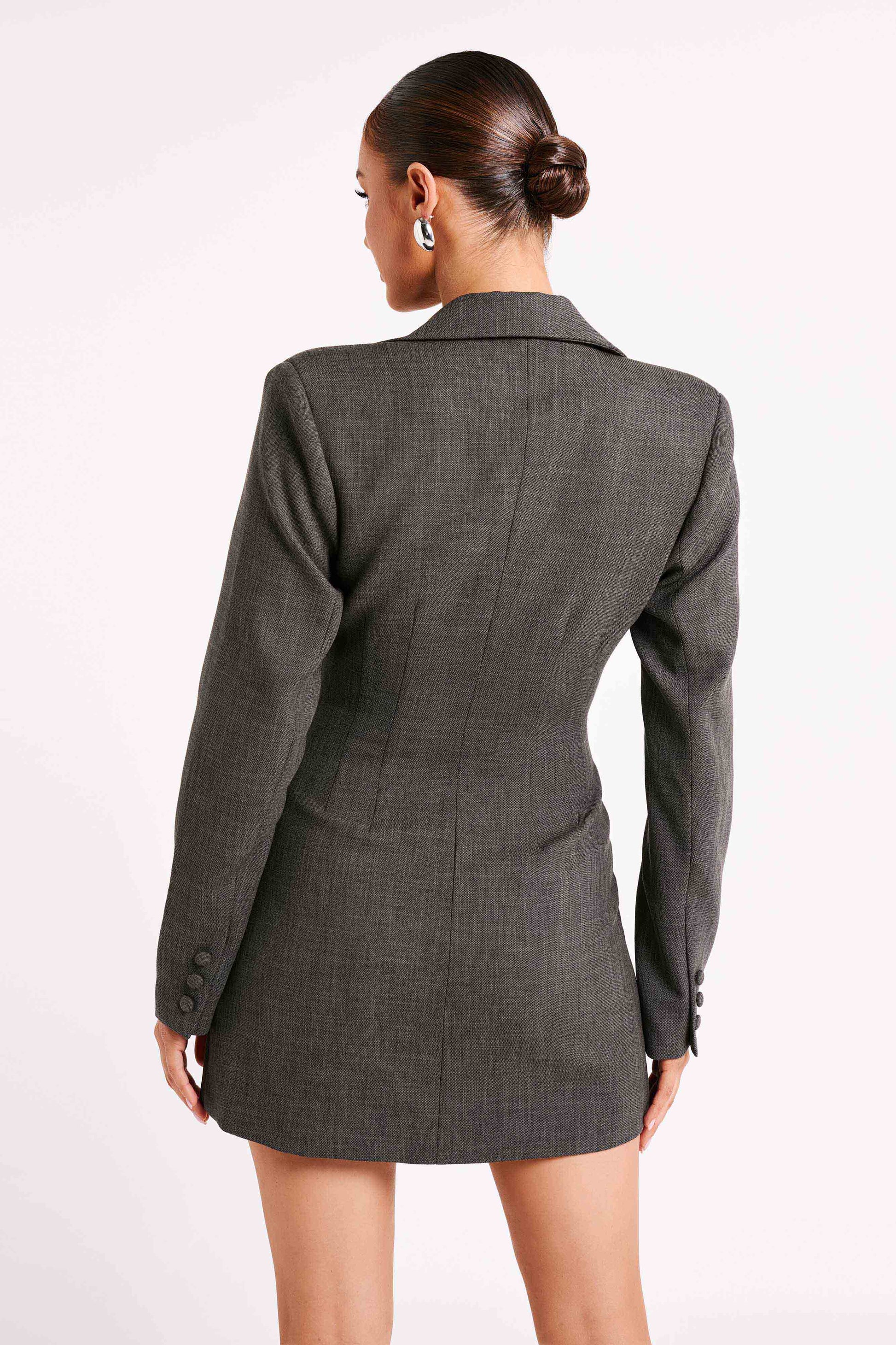Callahan Textured Blazer Dress - Charcoal #3