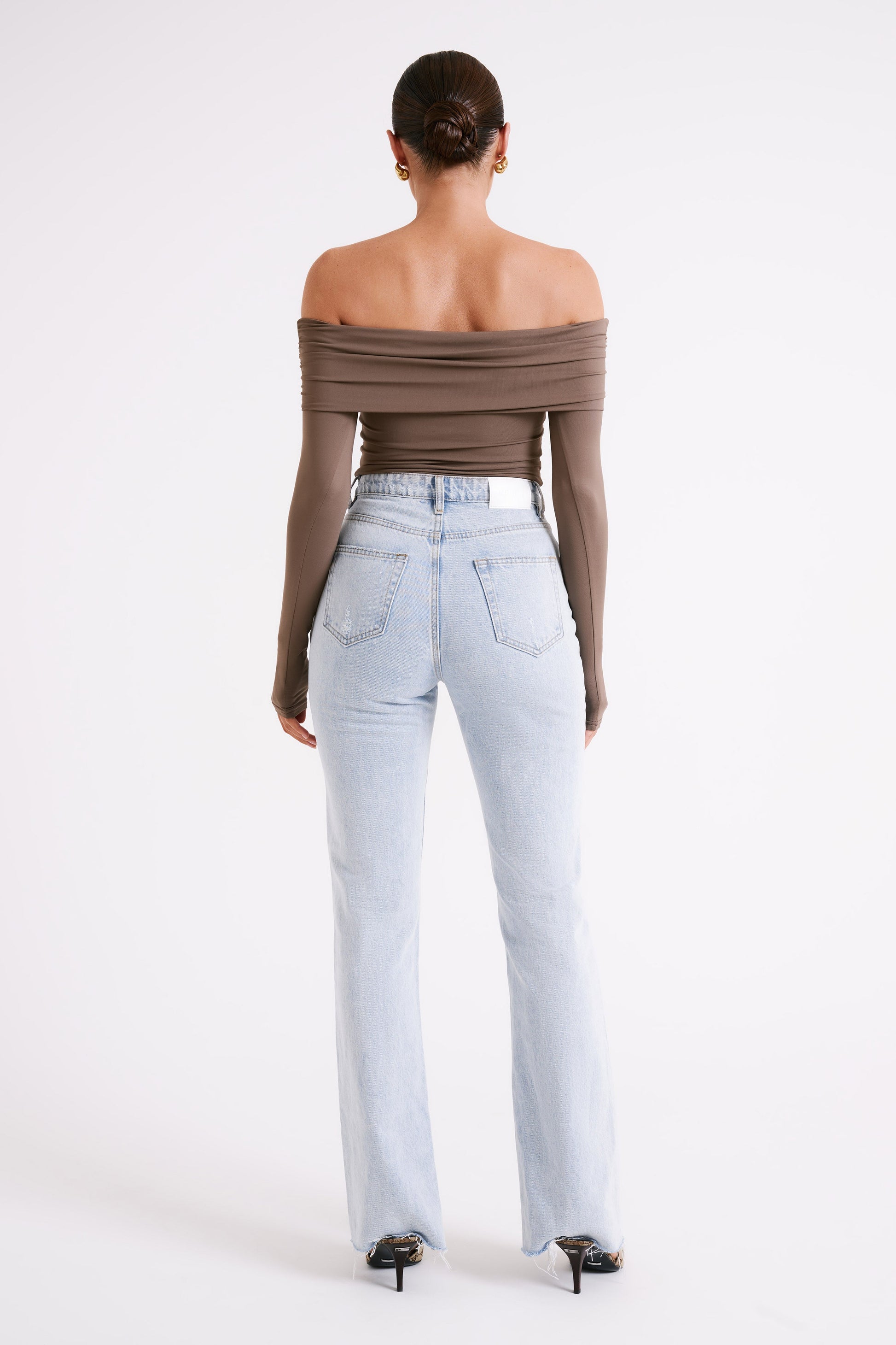 Lucinda Recycled Nylon Off Shoulder Top - Coco #6