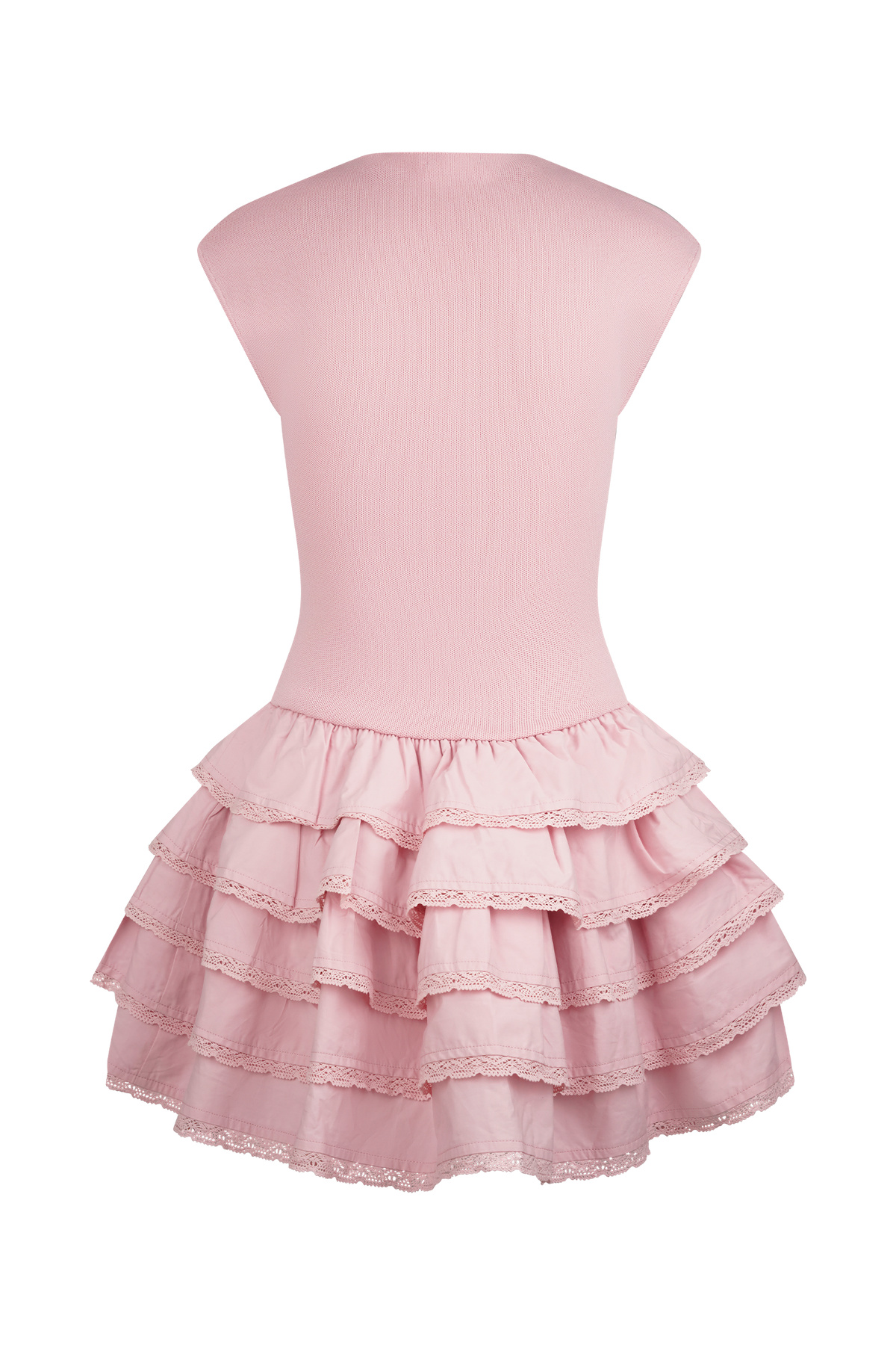 Maeve Ruffle Knit Mini Dress - Dusty Pink #6