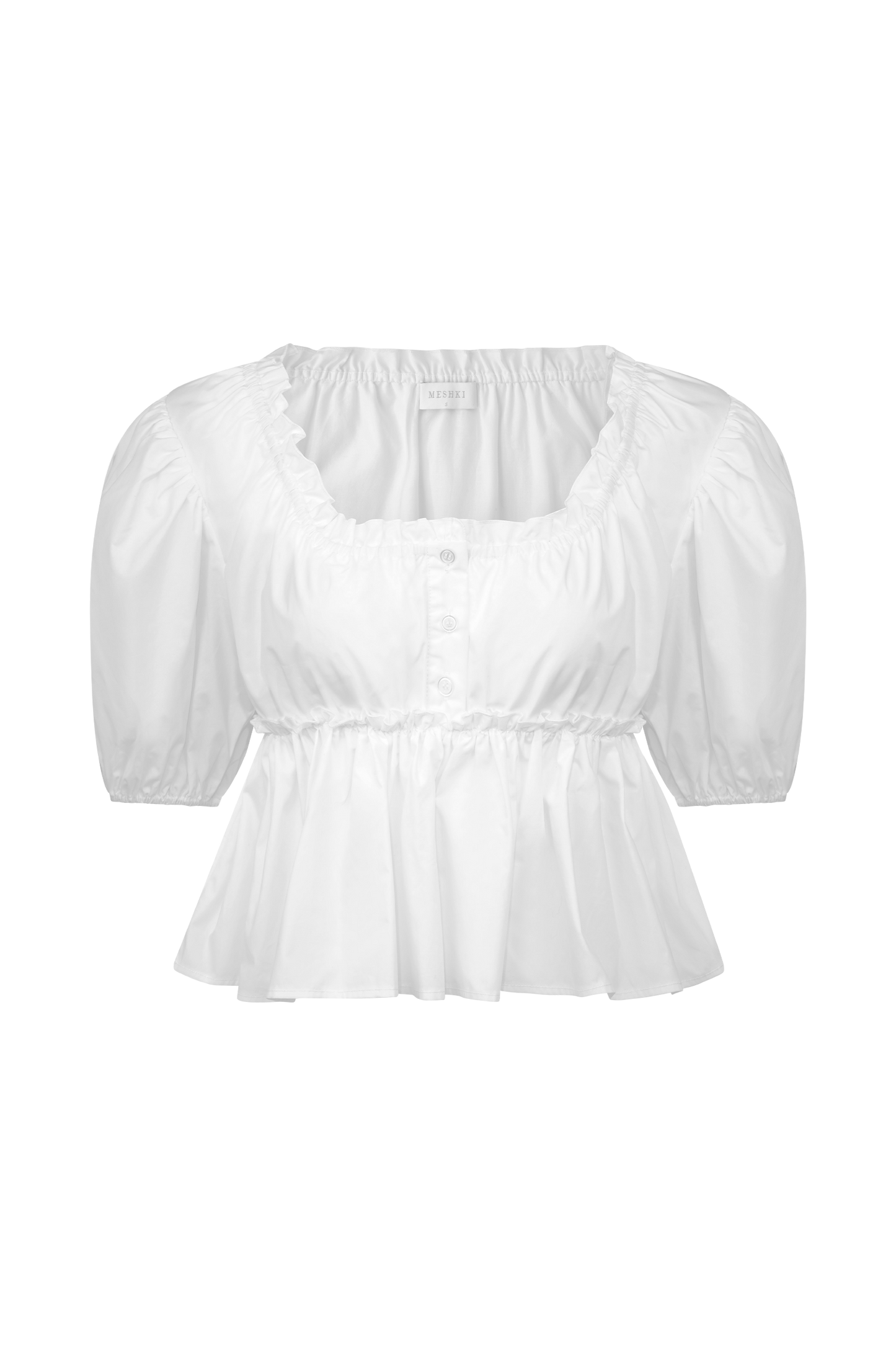 Magdalena Puff Crop Top - White