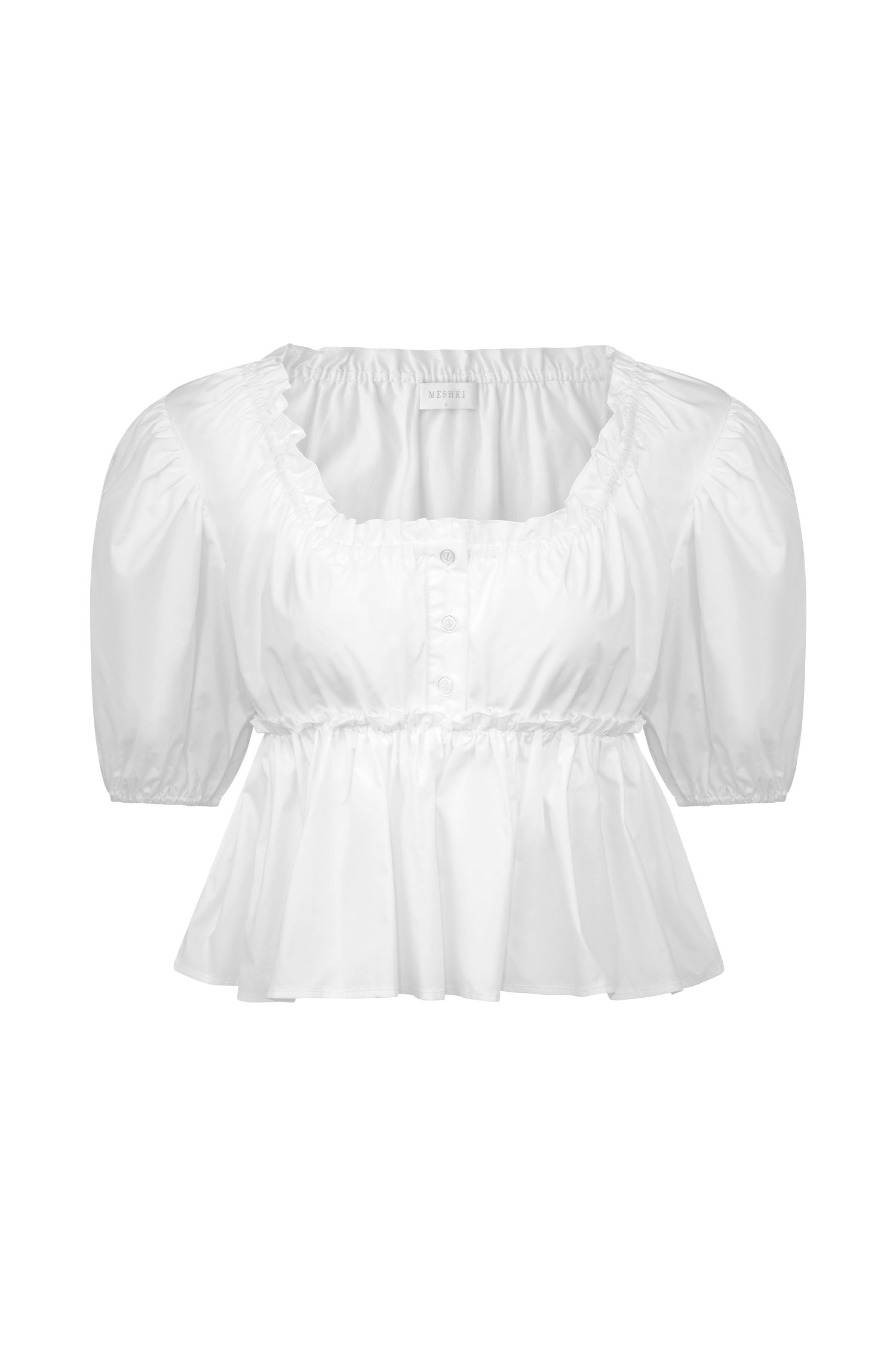 Magdalena Puff Crop Top - White #7