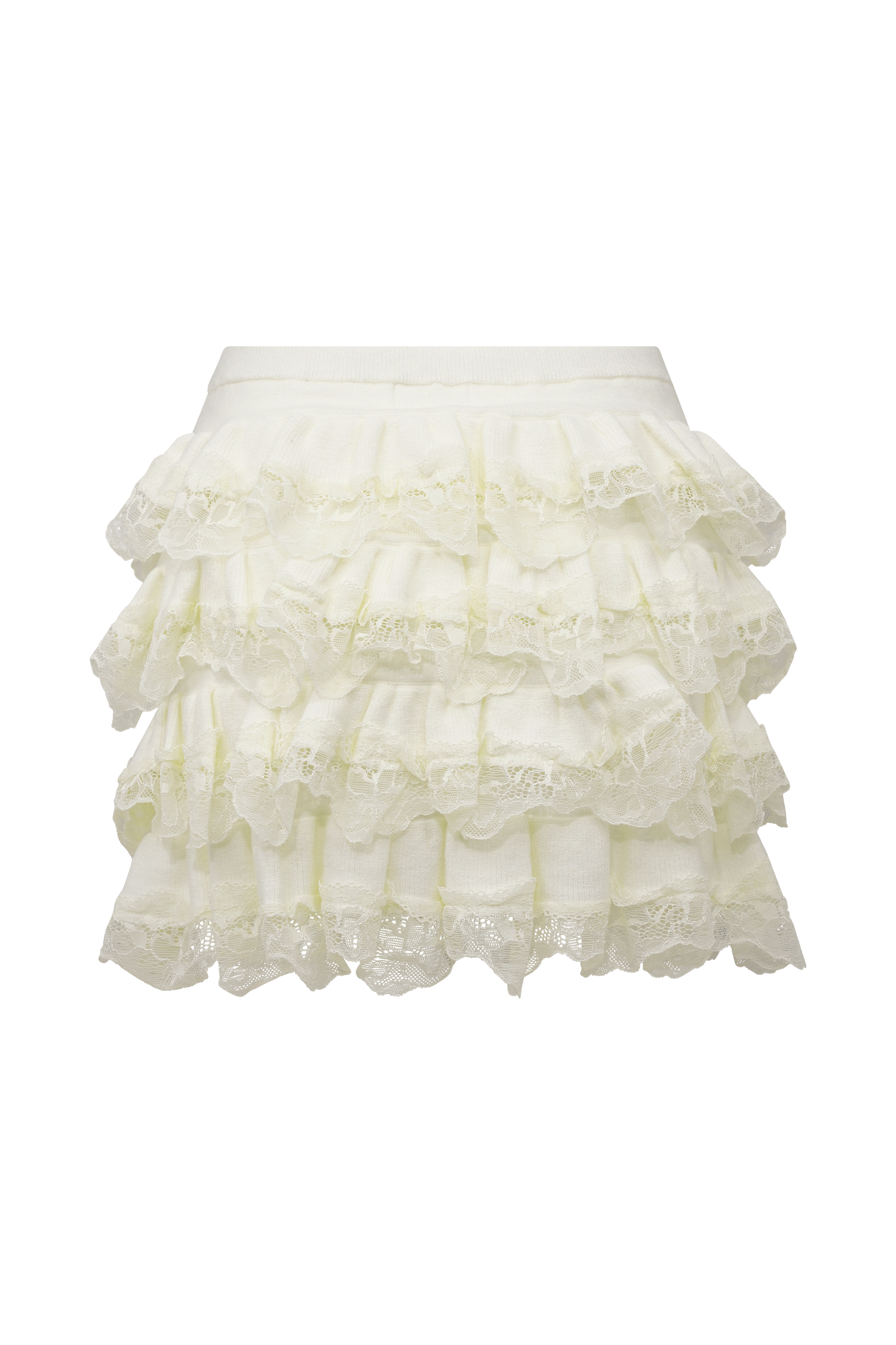 Margaret Lace Ruffle Mini Skort - Cream #8