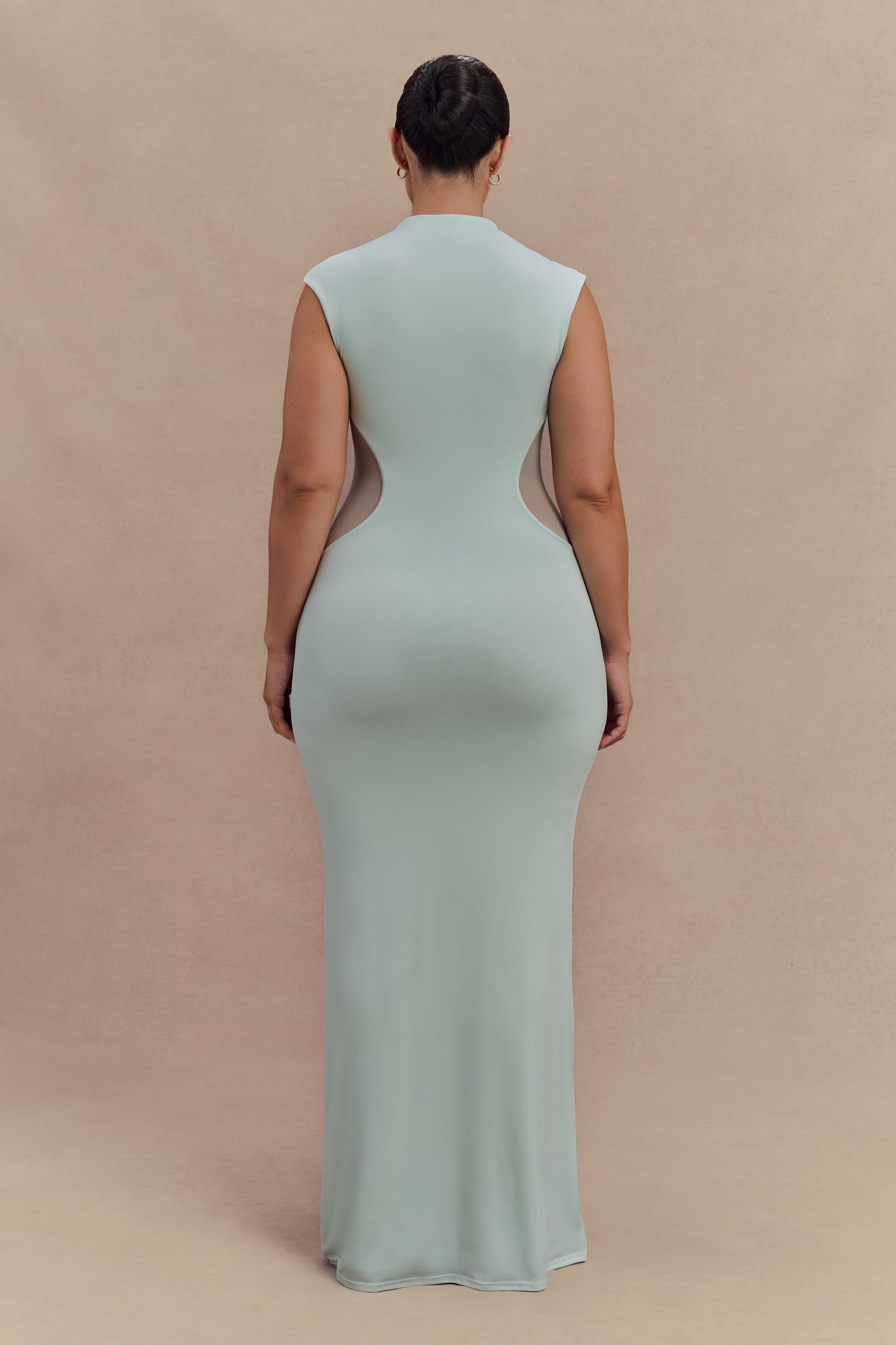 Massie Slinky And Mesh Maxi Dress - Lagoon #6