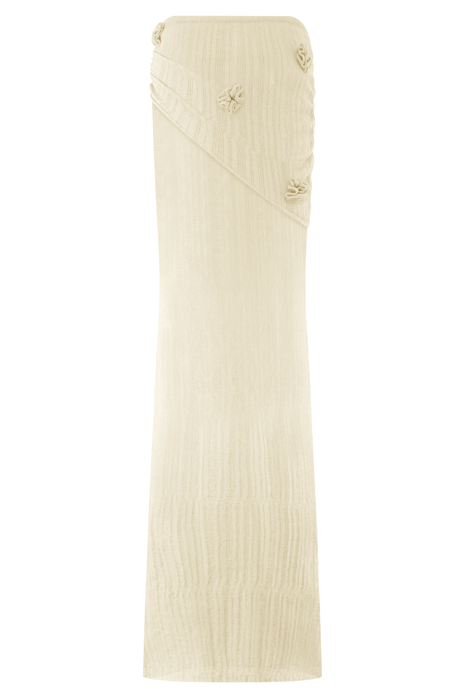 Orianna Orchid Knit Maxi Skirt - Ivory #11