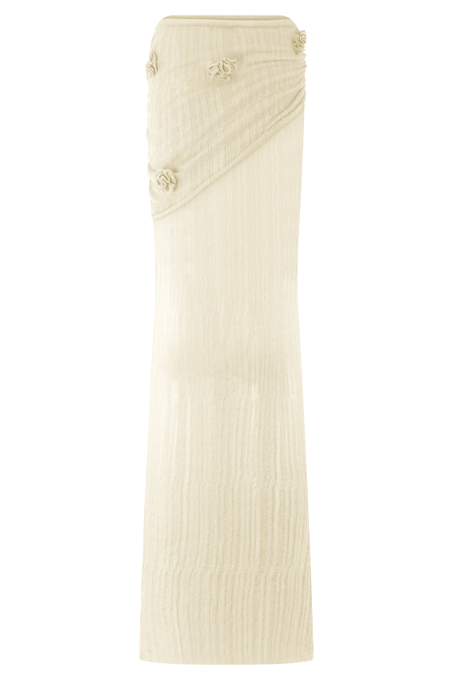 Orianna Orchid Knit Maxi Skirt - Ivory #10