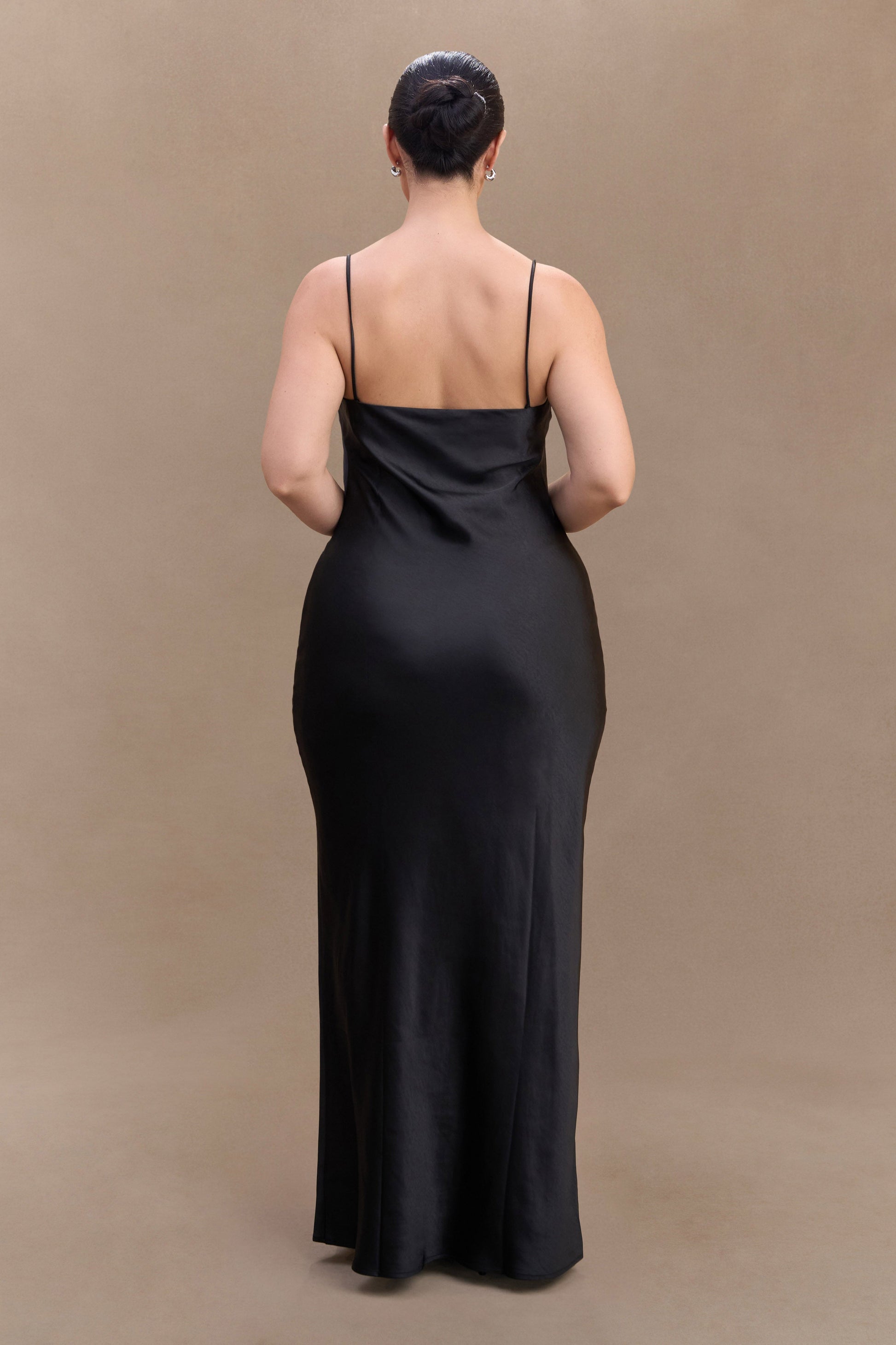 Lilly Sweetheart Satin Maxi Dress - Black #6
