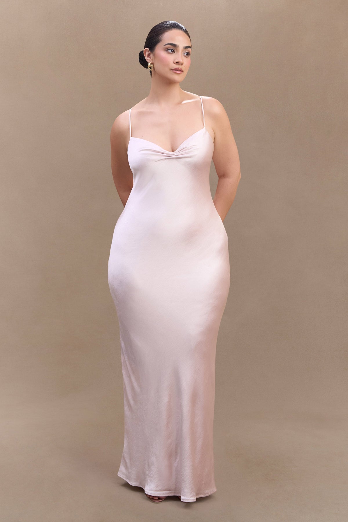 Lilly Sweetheart Satin Maxi Dress - Soft Pink #4