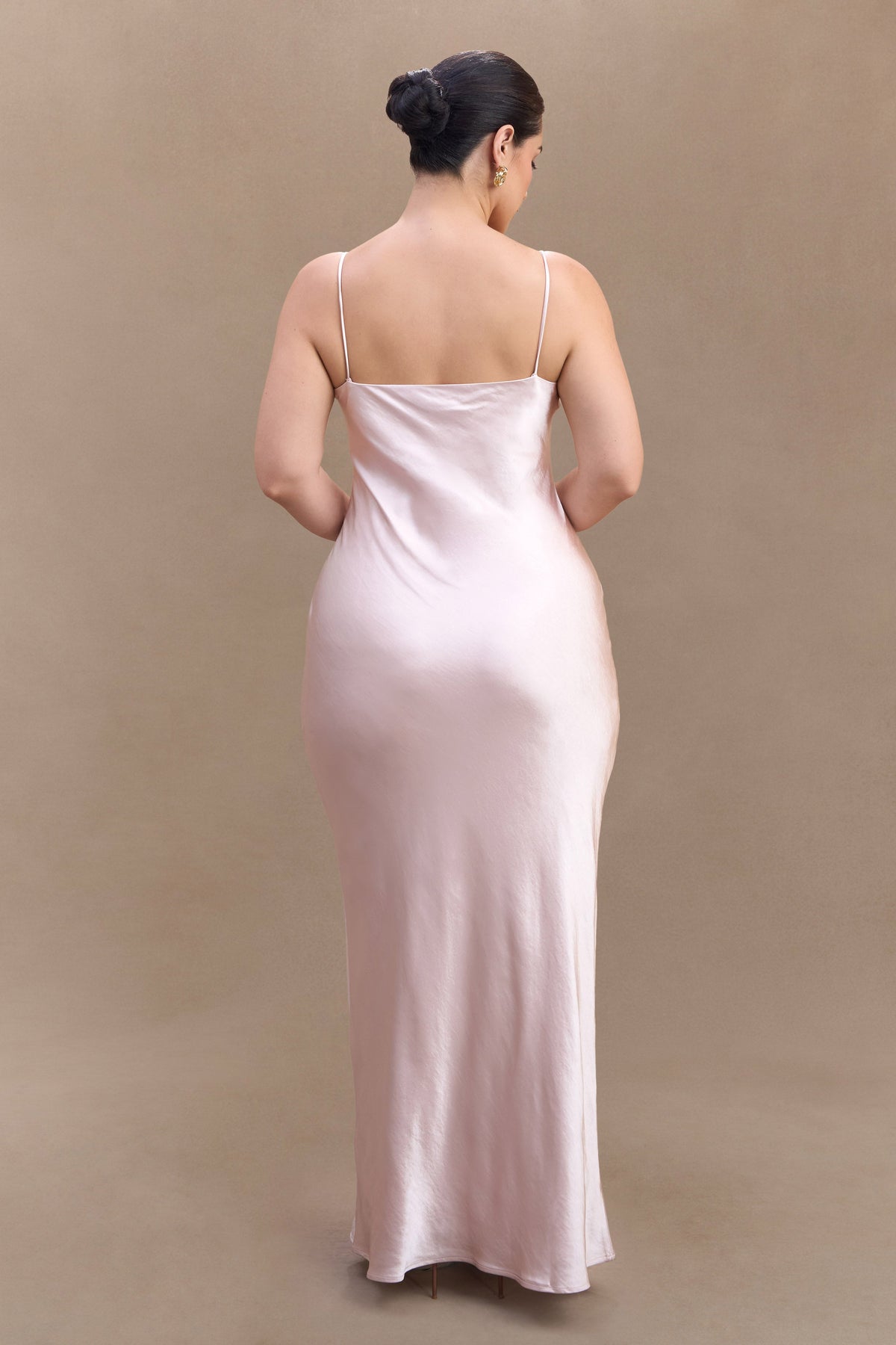 Lilly Sweetheart Satin Maxi Dress - Soft Pink #6