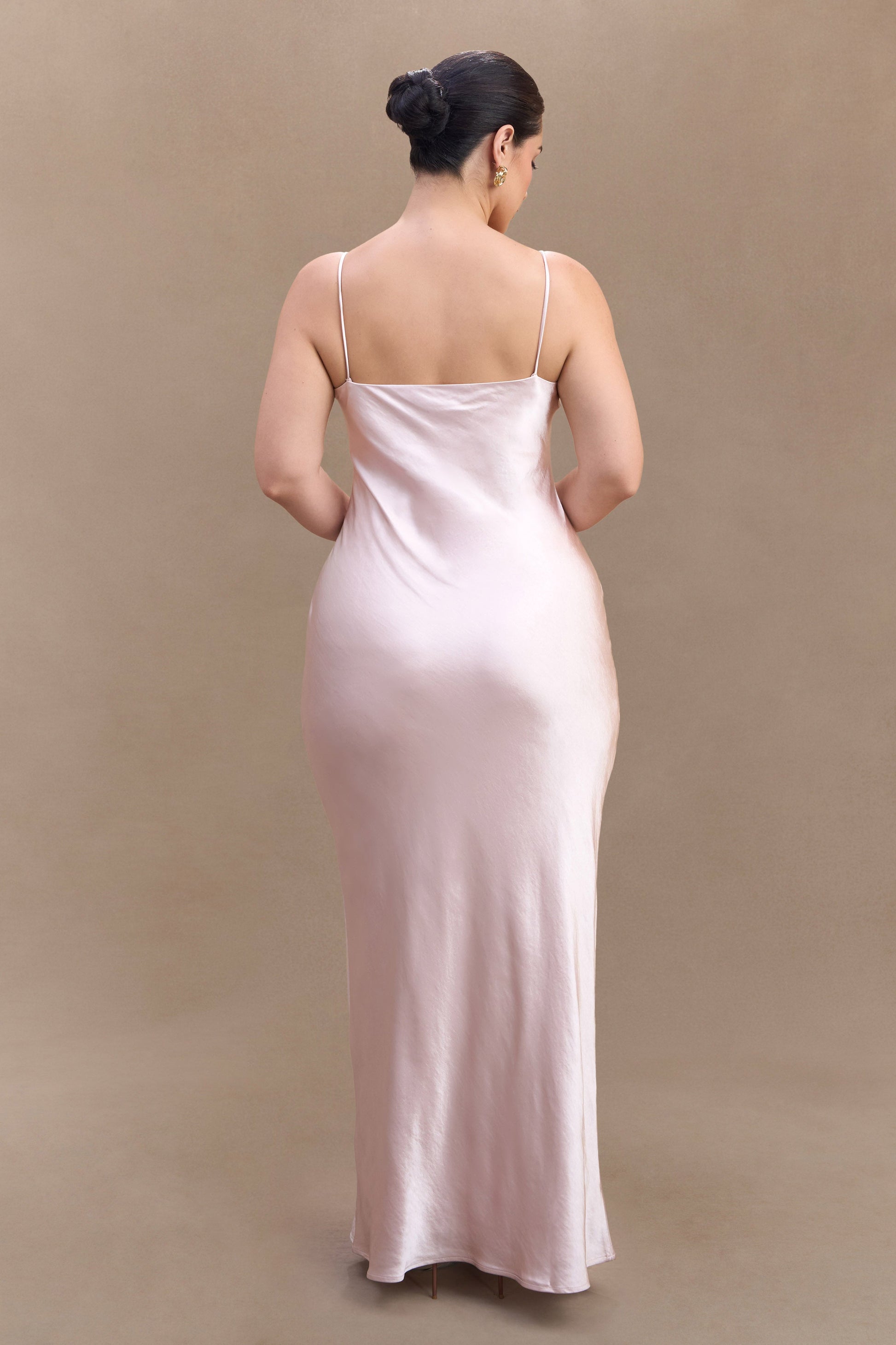 Lilly Sweetheart Satin Maxi Dress - Soft Pink #6
