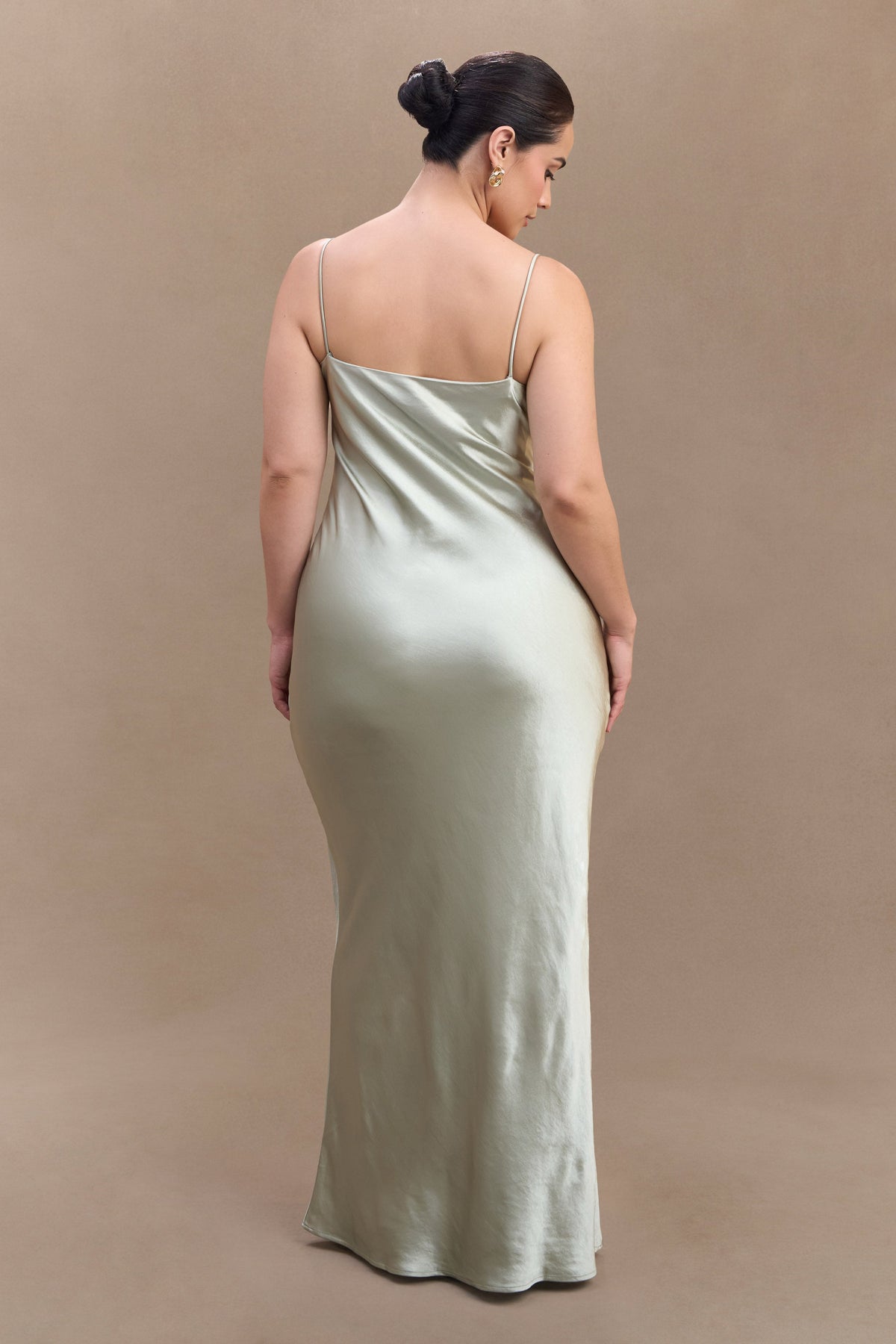 Lilly Sweetheart Satin Maxi Dress - Sage #6