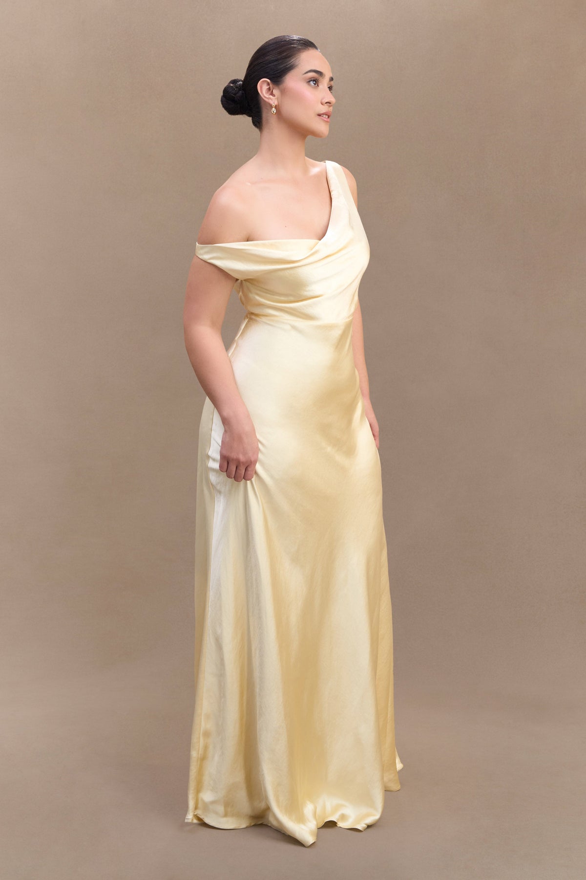 Jacinta One Shoulder Maxi Dress - Pastel Lemon #6