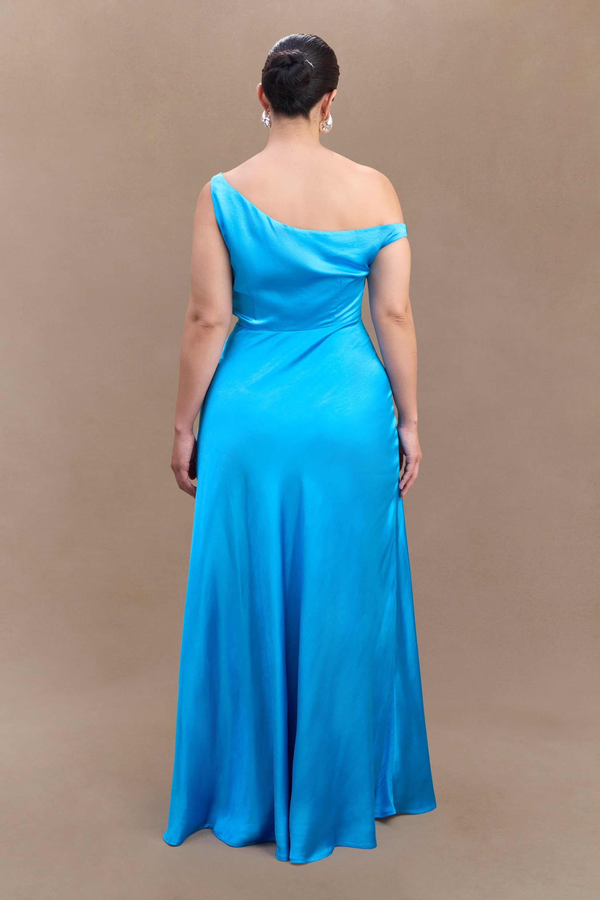 Jacinta One Shoulder Maxi Dress - Cyan Blue #5