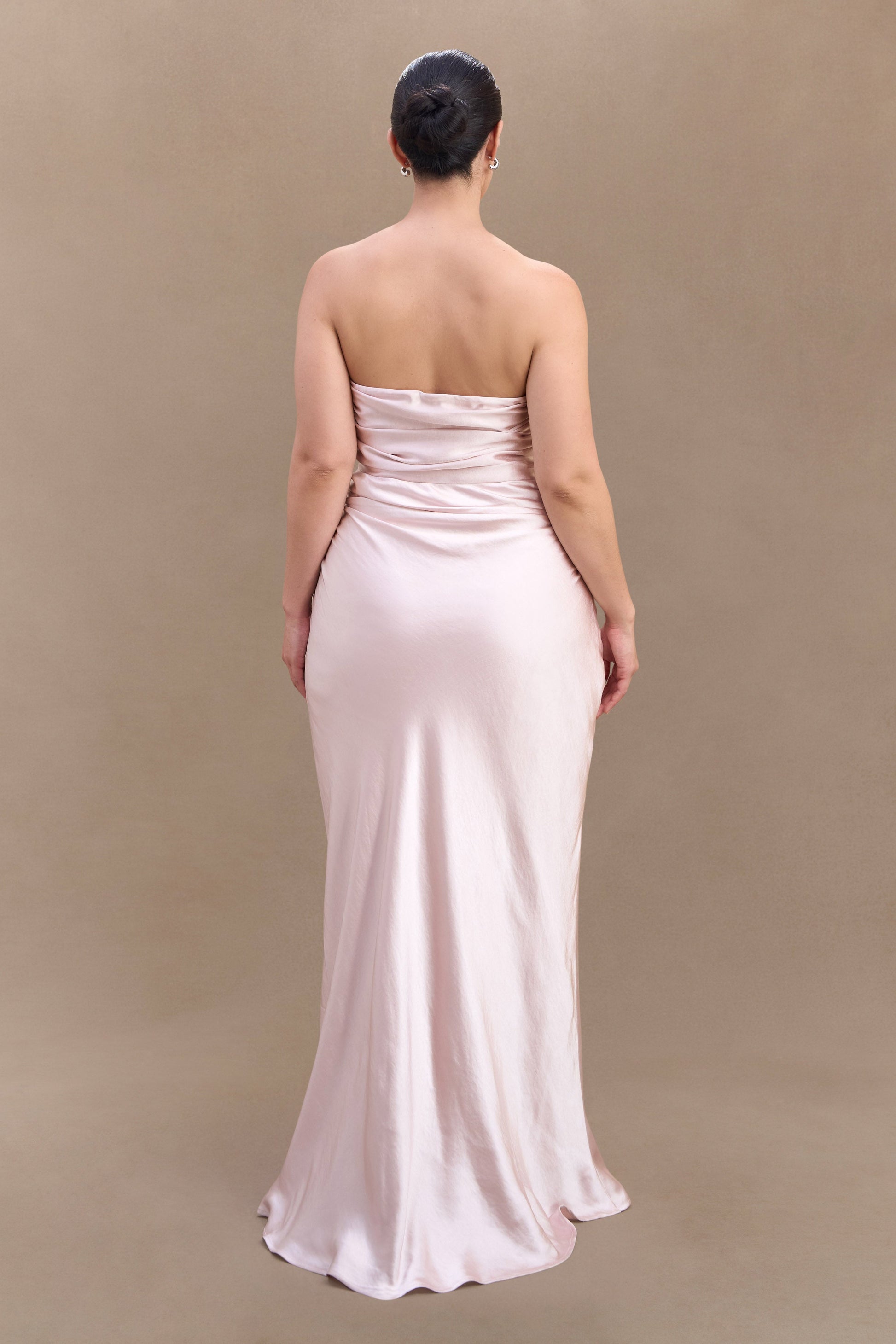 Cedar Strapless Satin Maxi Dress - Soft Pink #6