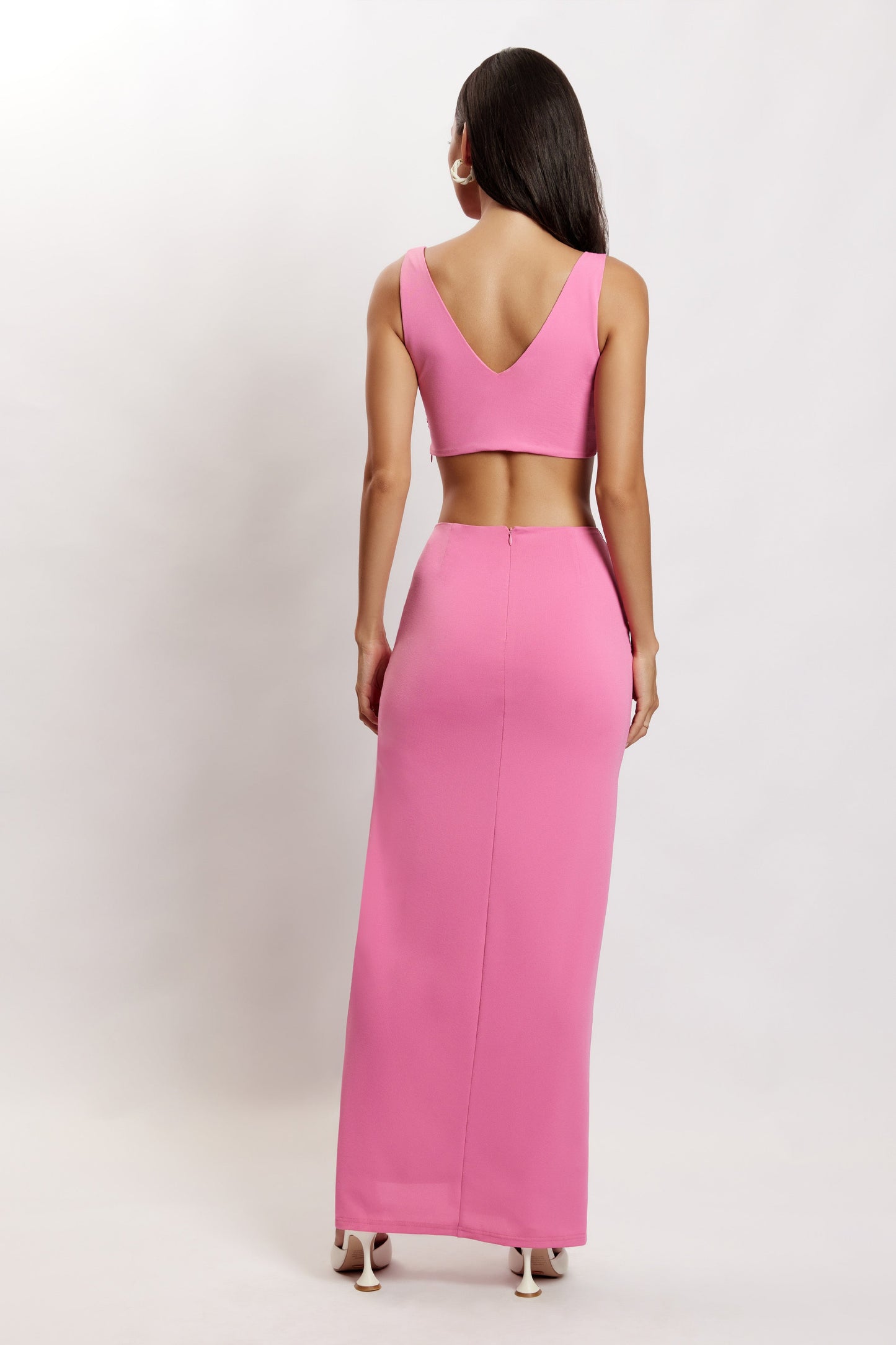 Jacqui Side Split Maxi Skirt - Pink