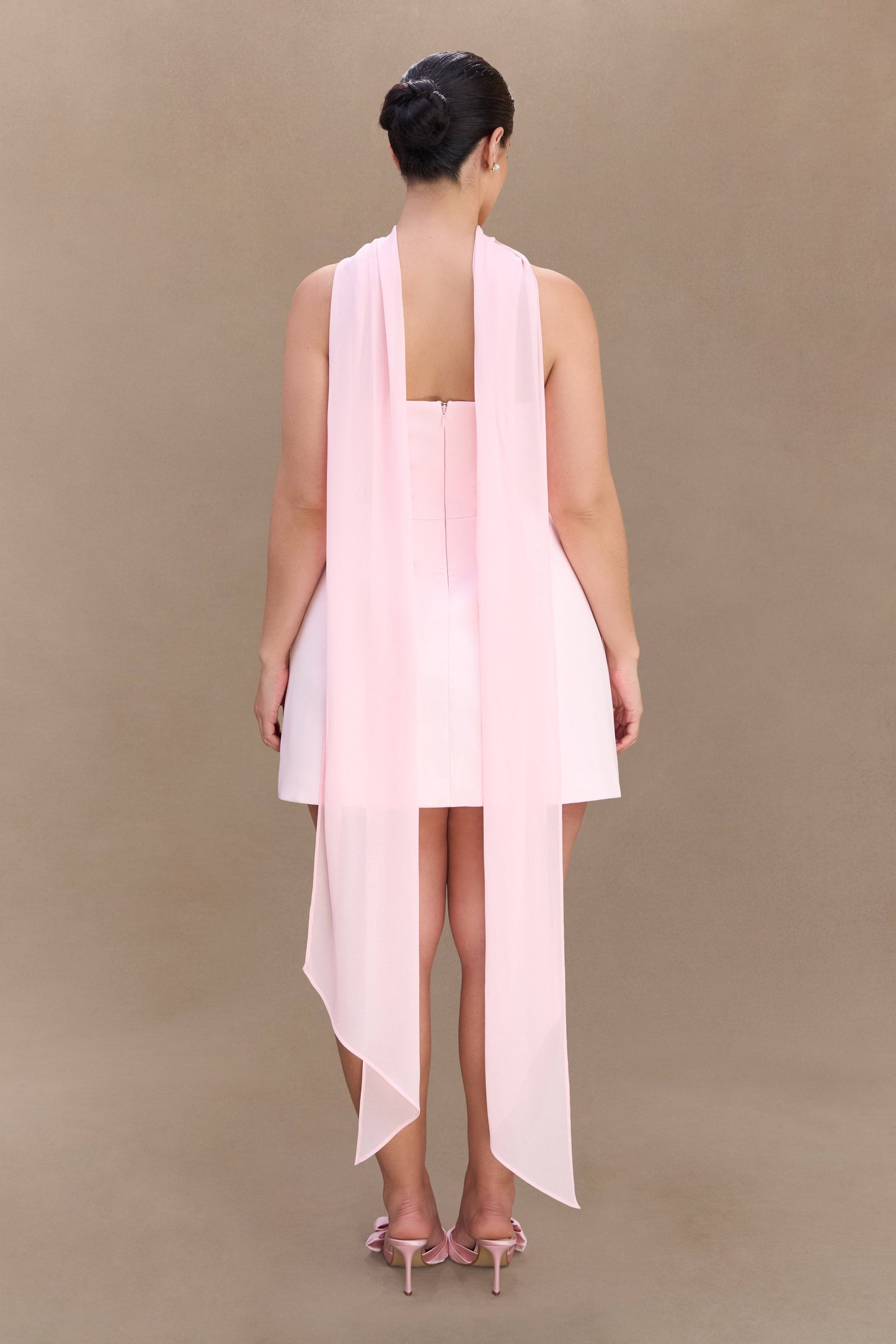 Orellia Strapless Suiting Mini Dress - Soft Pink